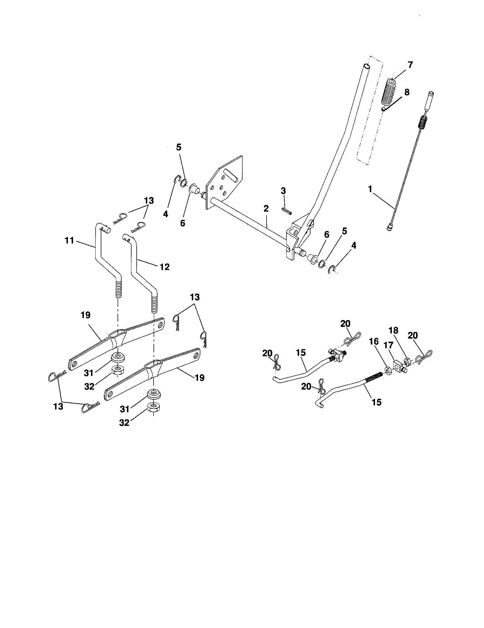 Craftsman 917253750 mower lift diagram