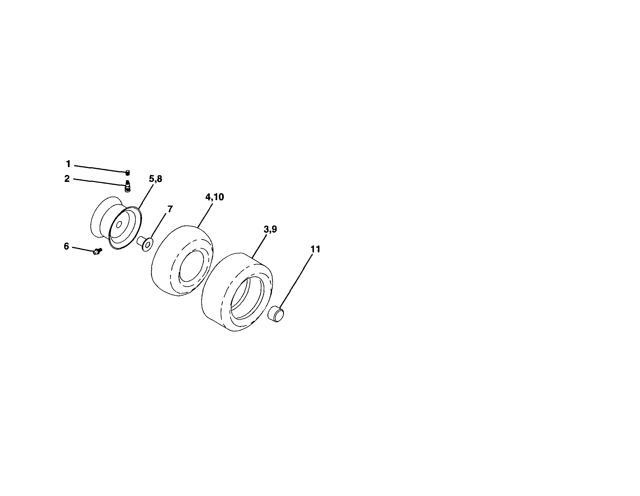 Craftsman 917253800 wheels and tires diagram