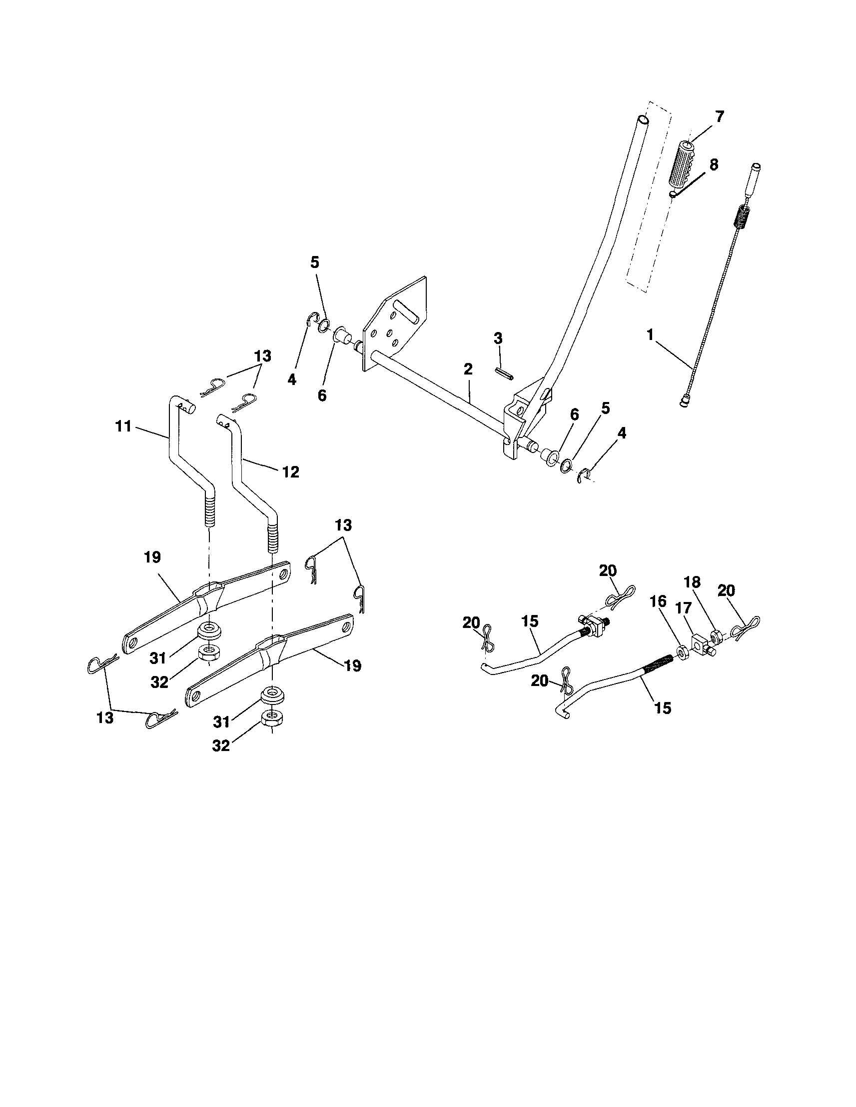 Craftsman 917254120 mower lift diagram