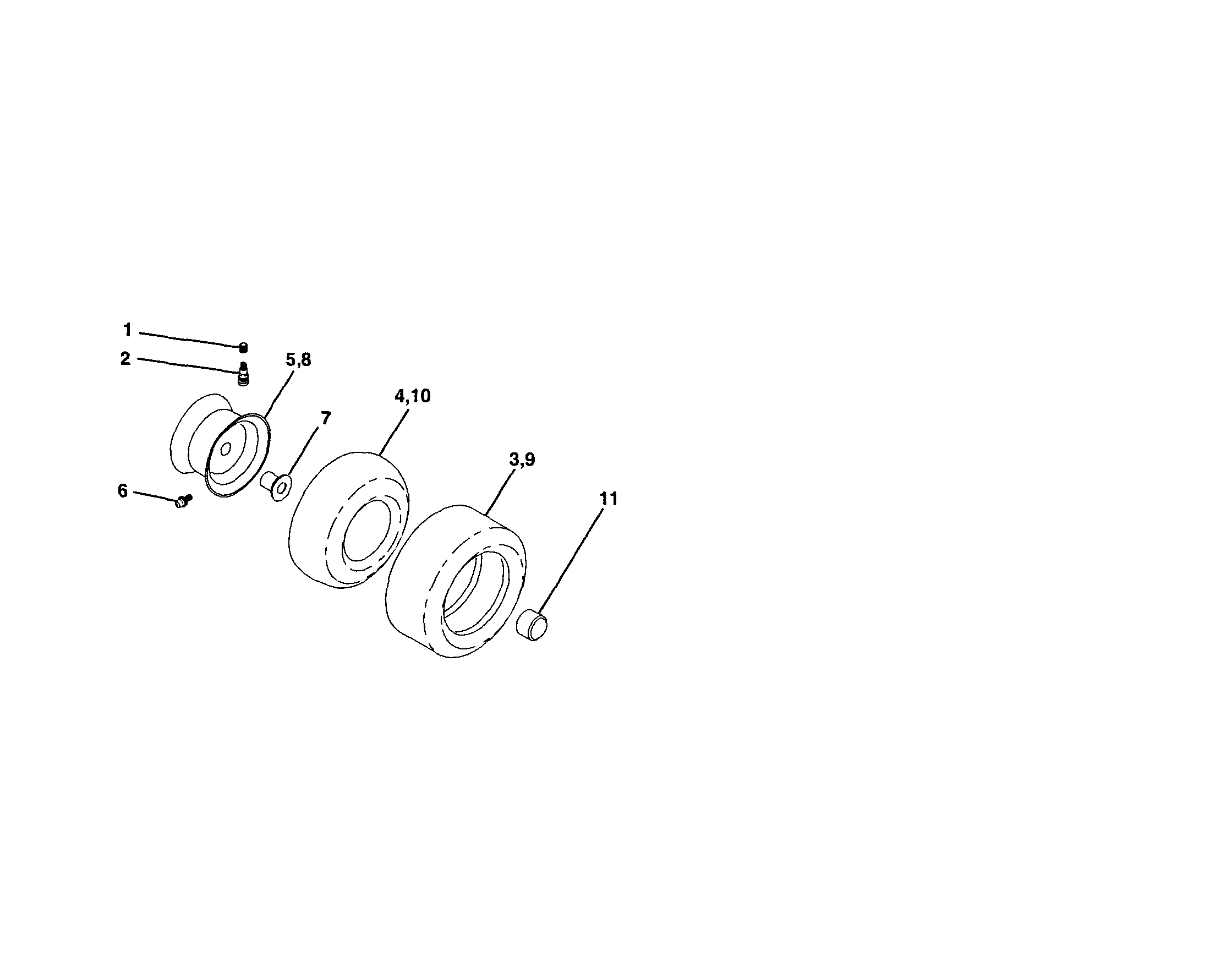 Craftsman 917254121 wheels and tires diagram