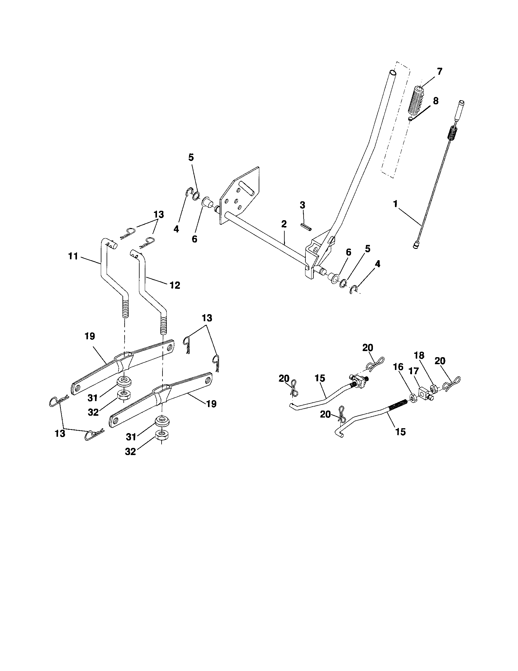 Craftsman 917254121 mower lift diagram
