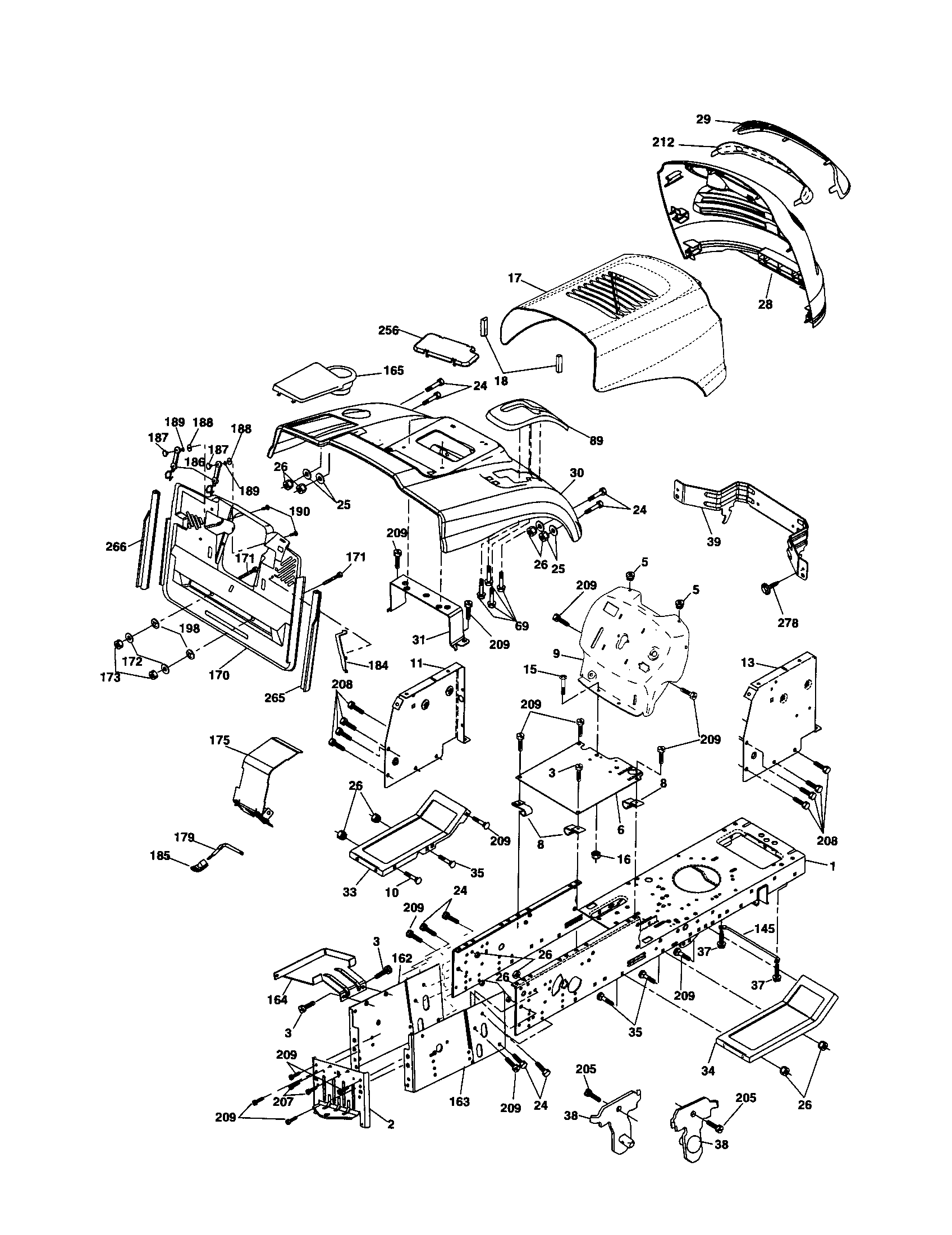 Craftsman 917254150 chassis and enclosures diagram