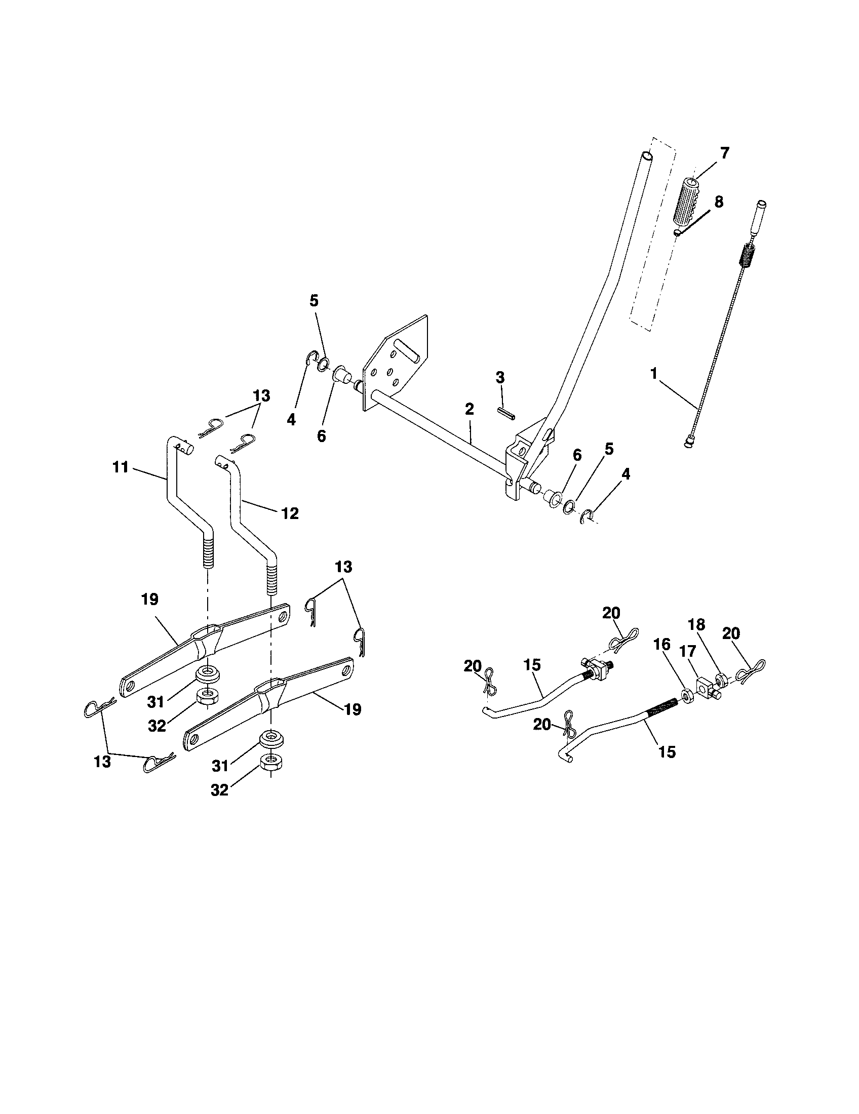Craftsman 917254150 mower lift diagram
