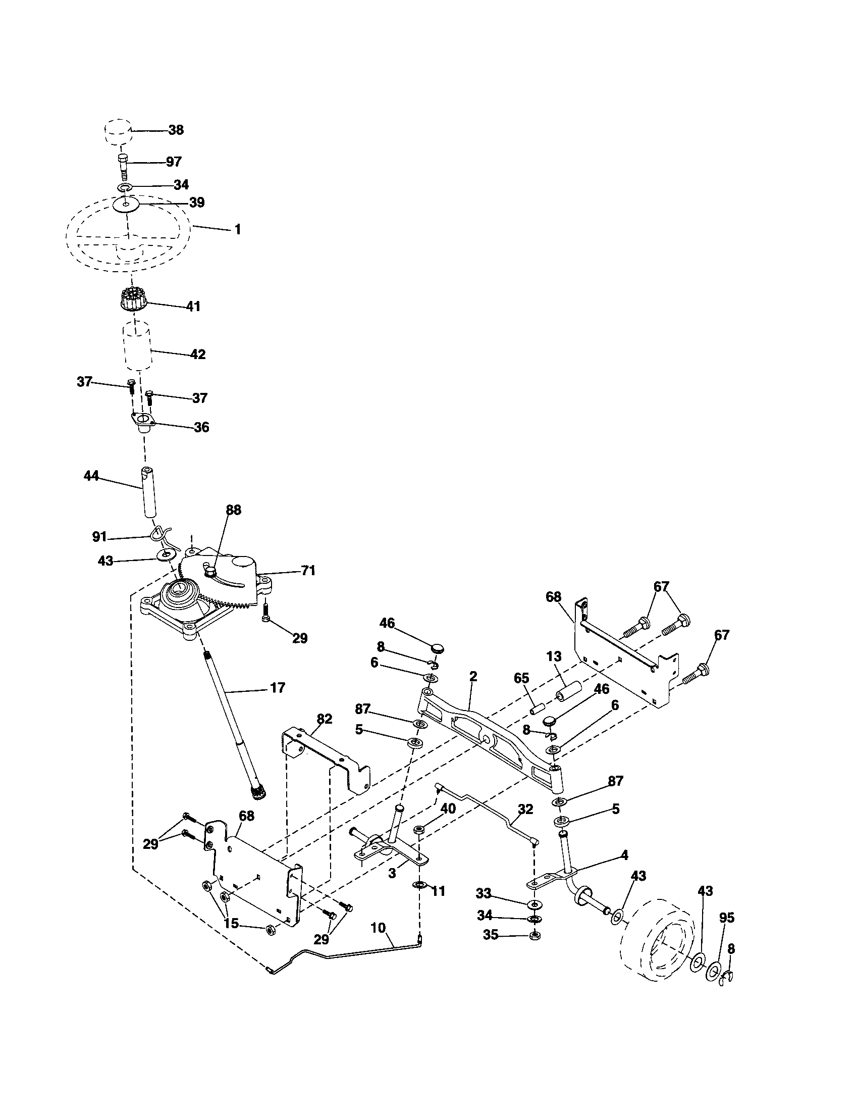 Craftsman 917254160 steering diagram