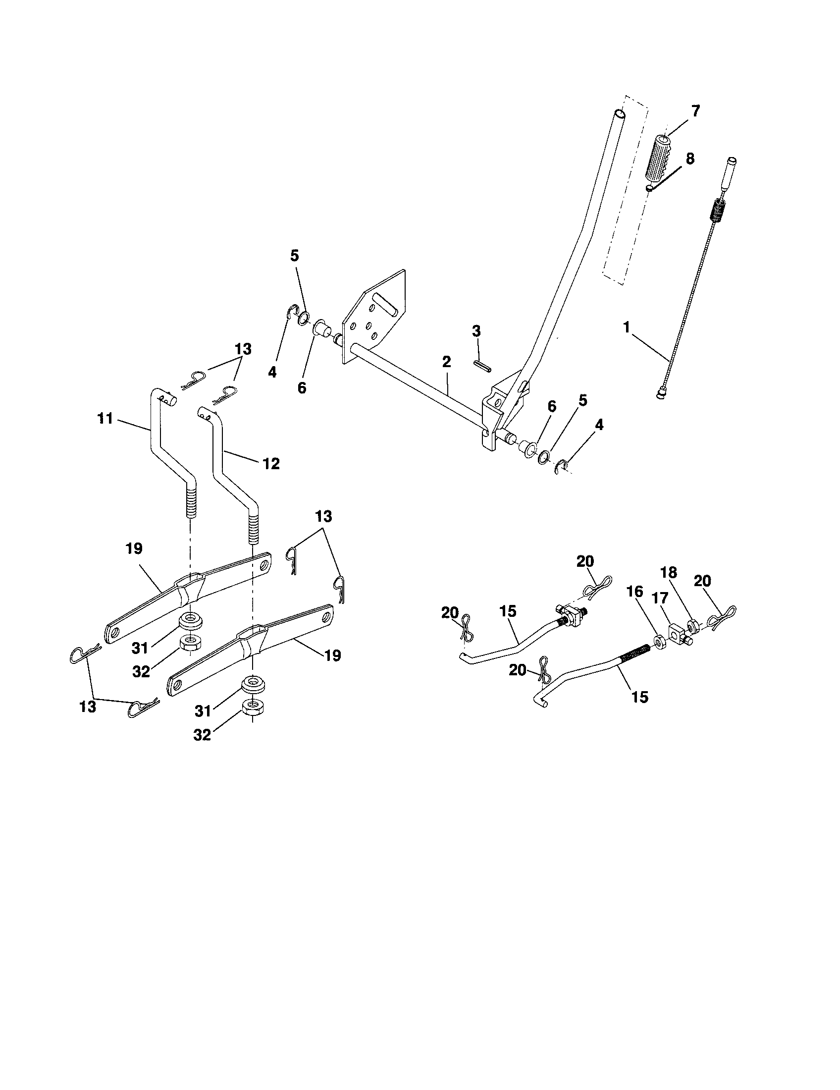 Craftsman 917254160 mower lift diagram