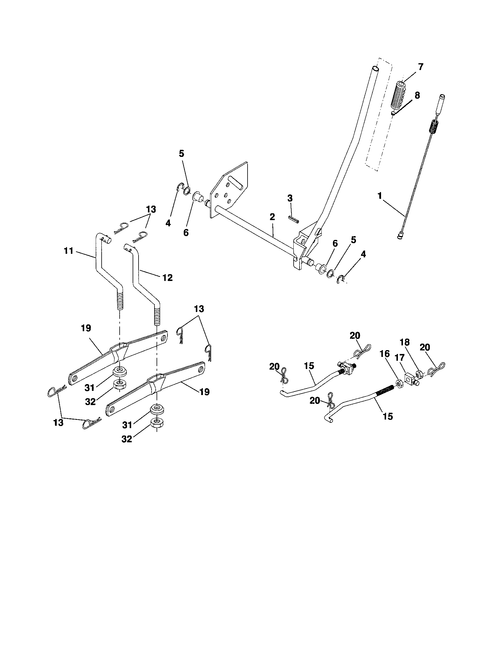 Craftsman 917254170 mower lift diagram