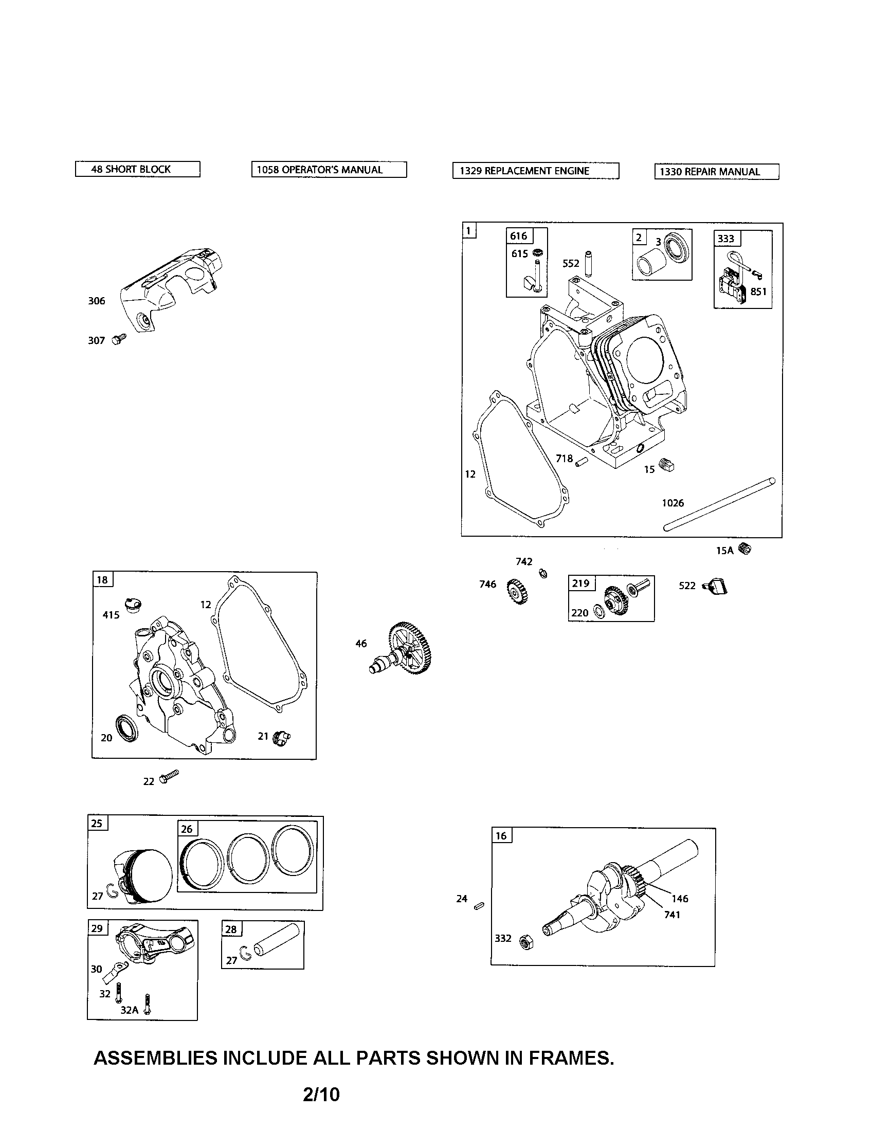 Craftsman 24729922 cylinder/crankshaft diagram
