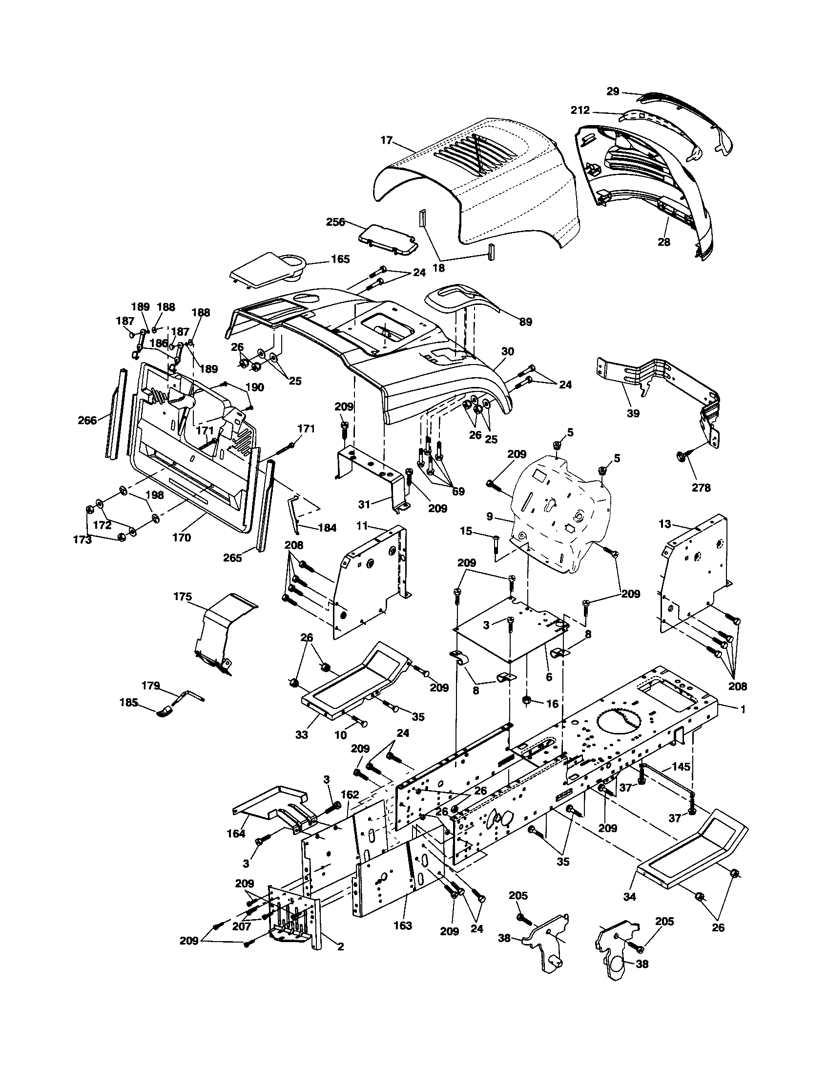Craftsman 917254200 chassis & enclosures diagram