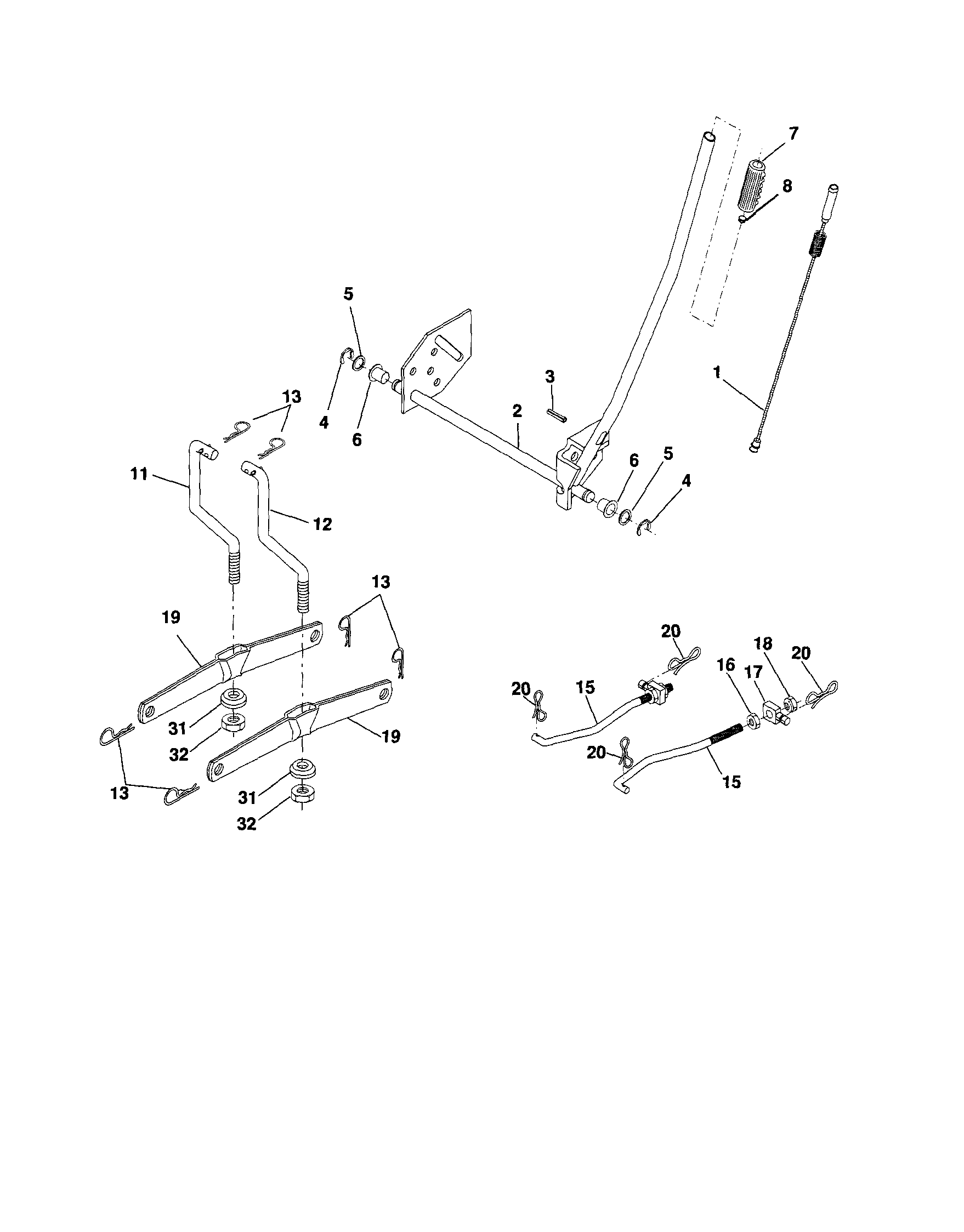 Craftsman 917254200 mower lift diagram