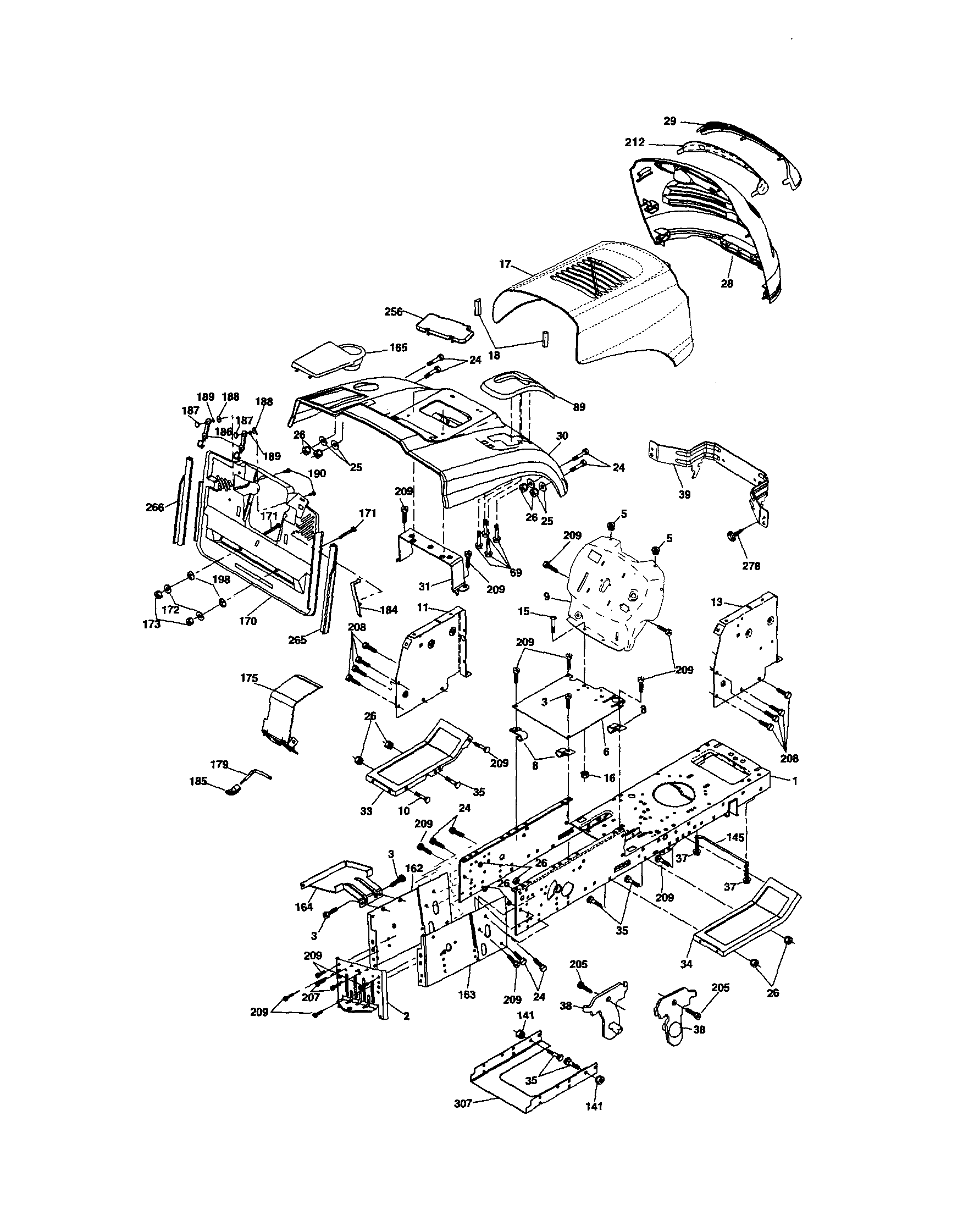 Craftsman 917254290 chassis and enclosures diagram