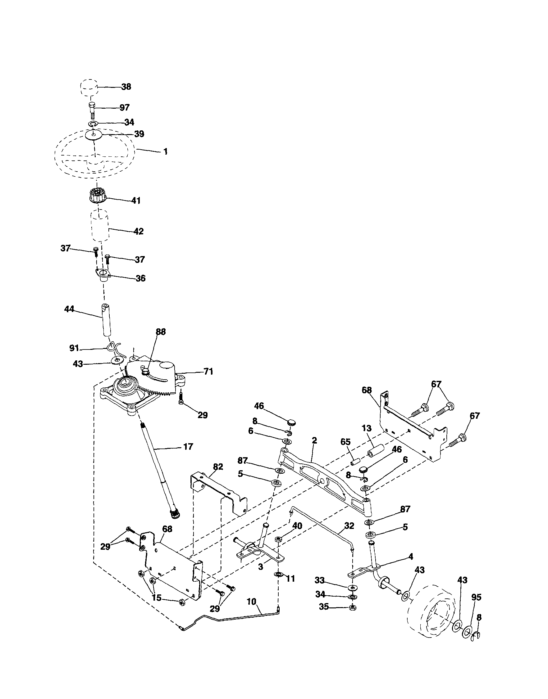 Craftsman 917254290 steering diagram