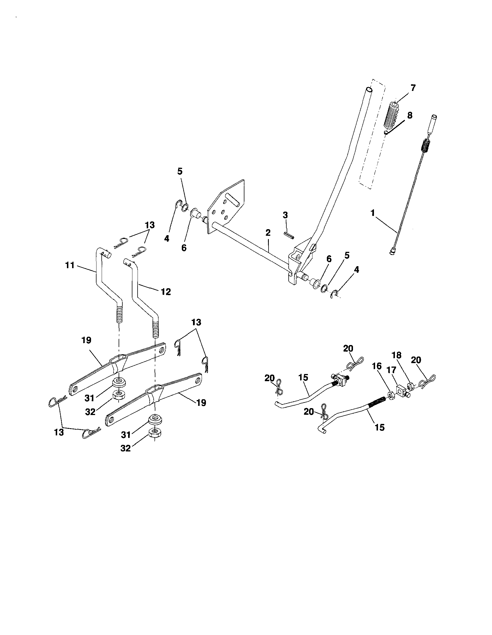 Craftsman 917254290 mower lift diagram