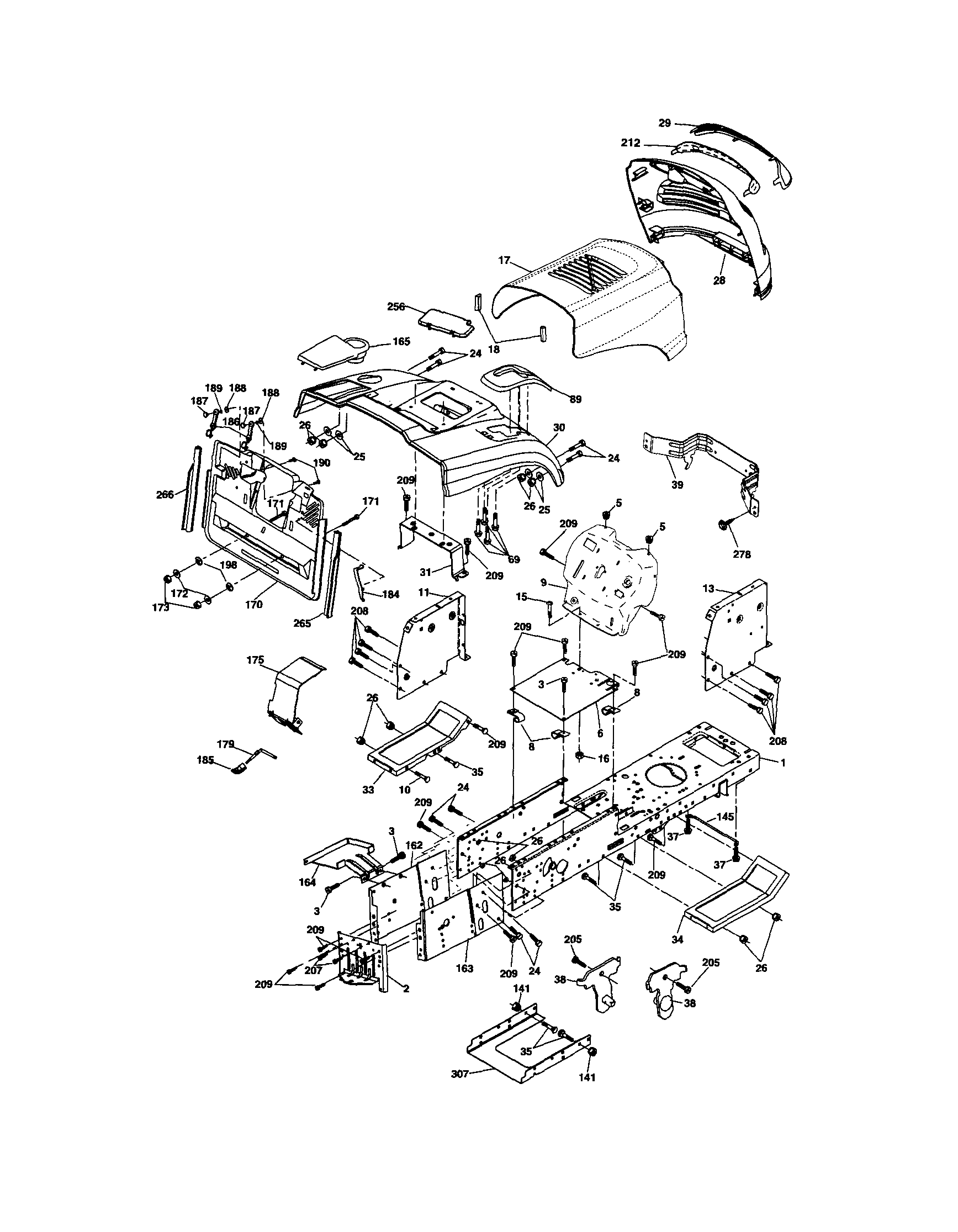 Craftsman 917254600 chassis and enclosures diagram