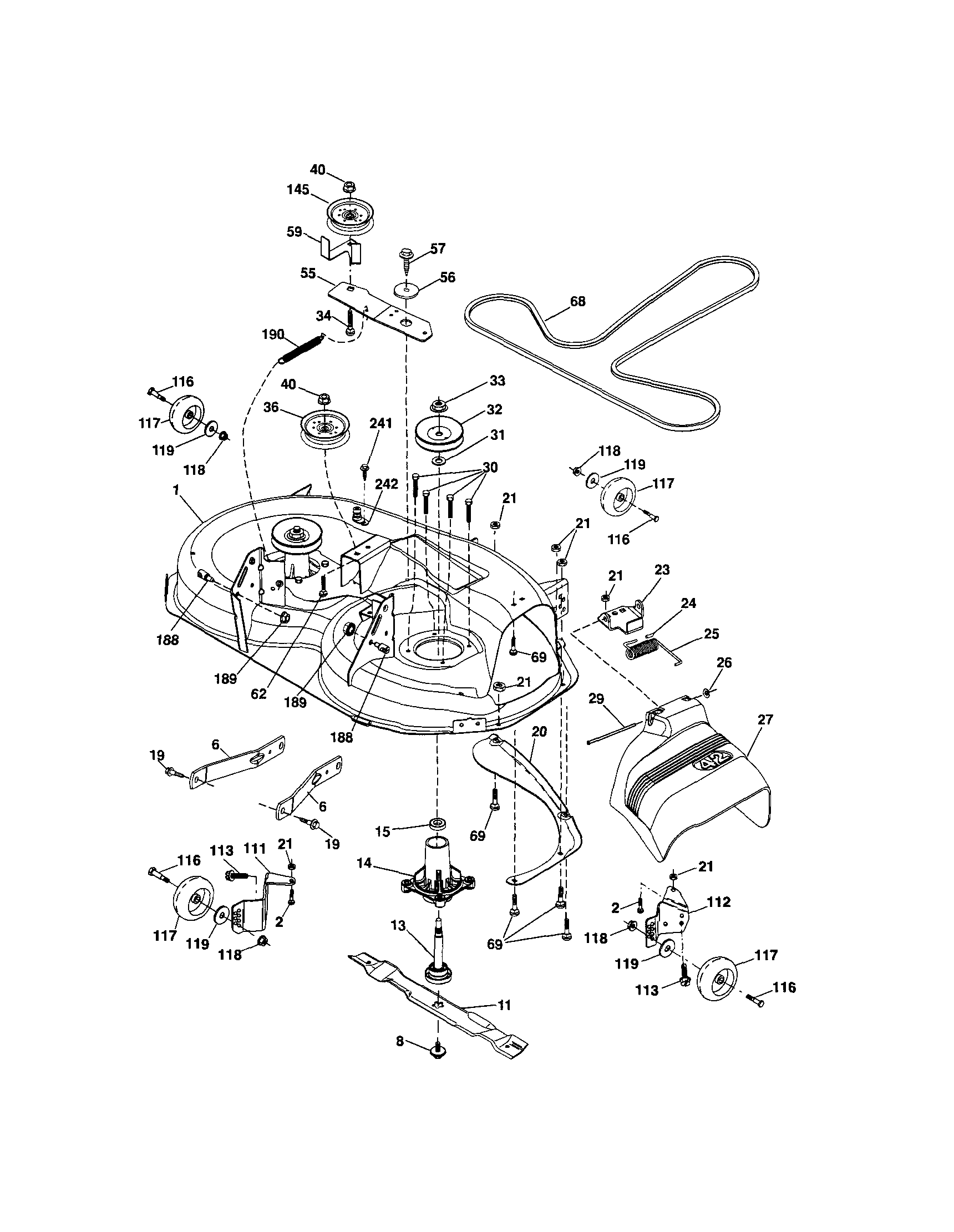 Craftsman 917254870 mower deck diagram