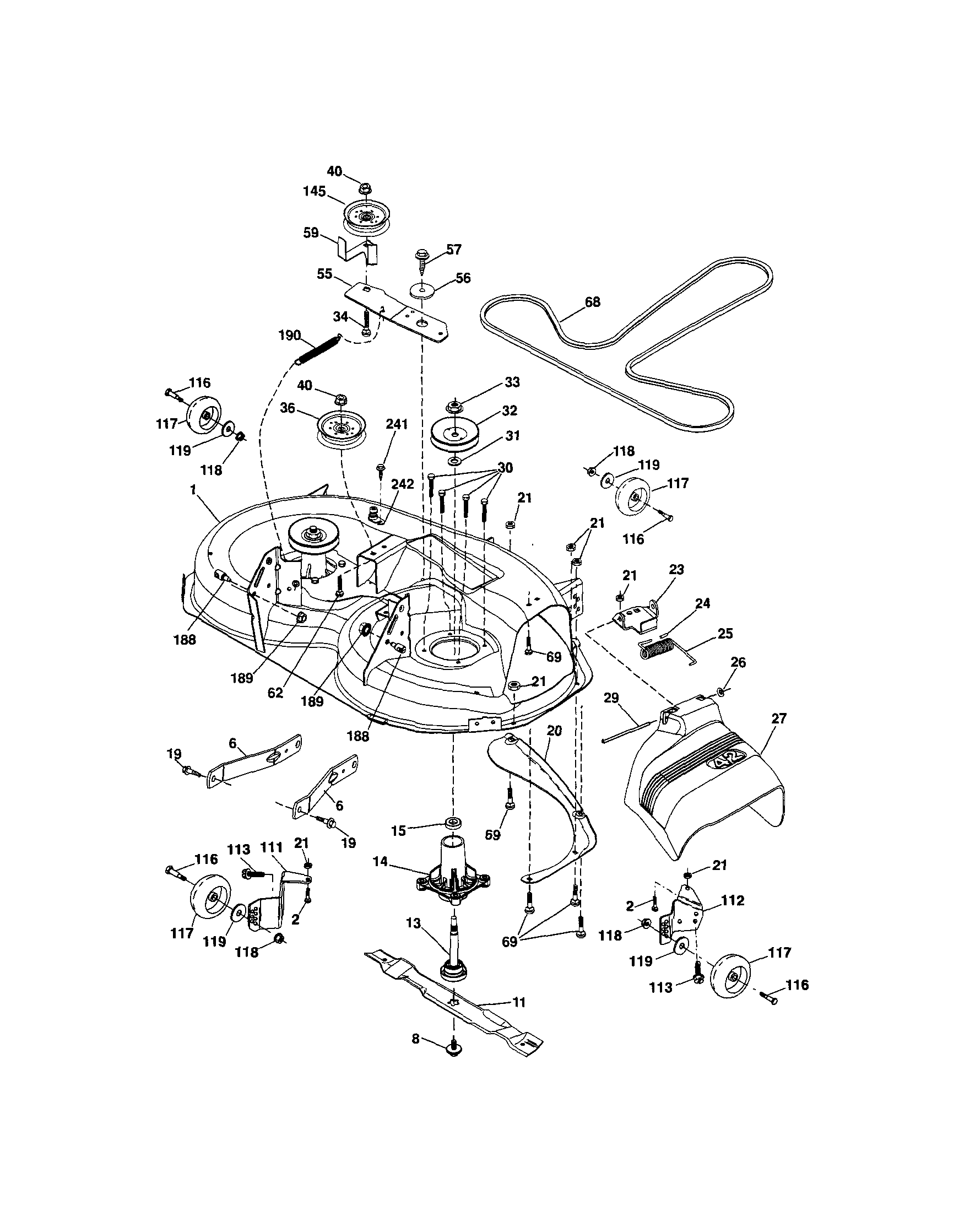 Craftsman 917286710 mower deck diagram