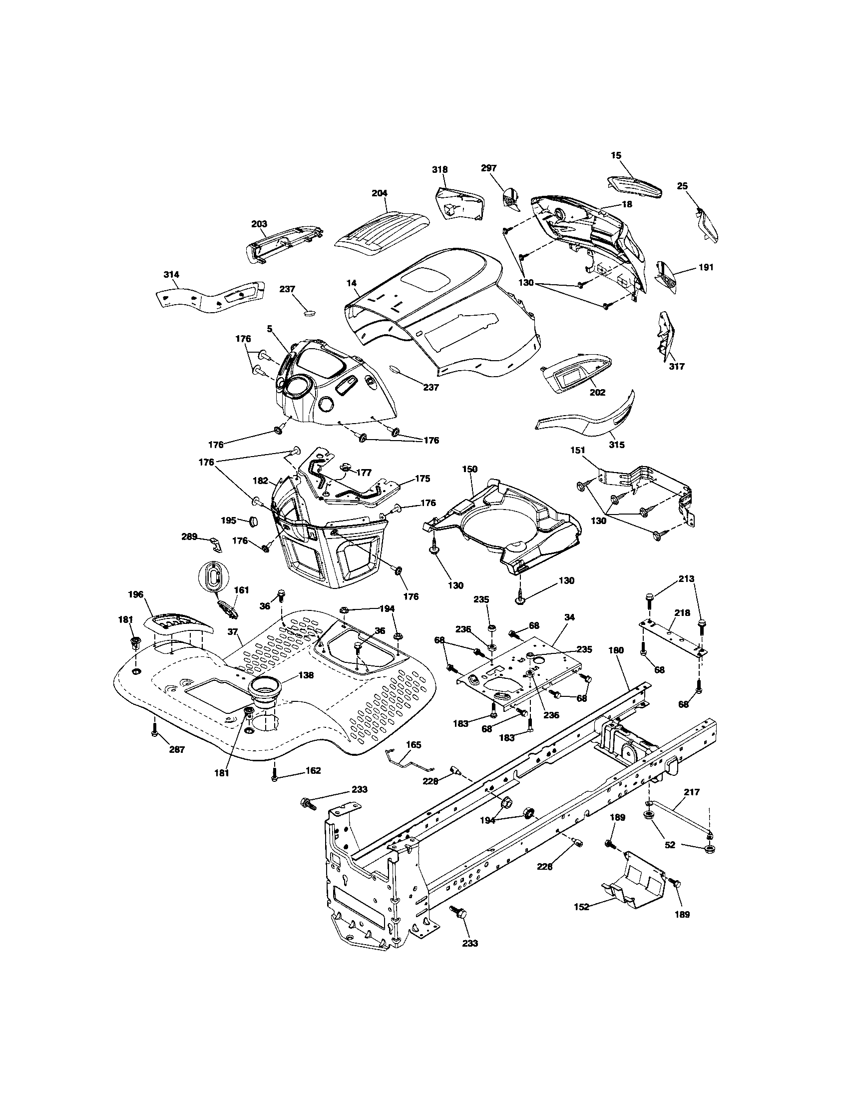 Craftsman 917289700 chassis and enclosures diagram