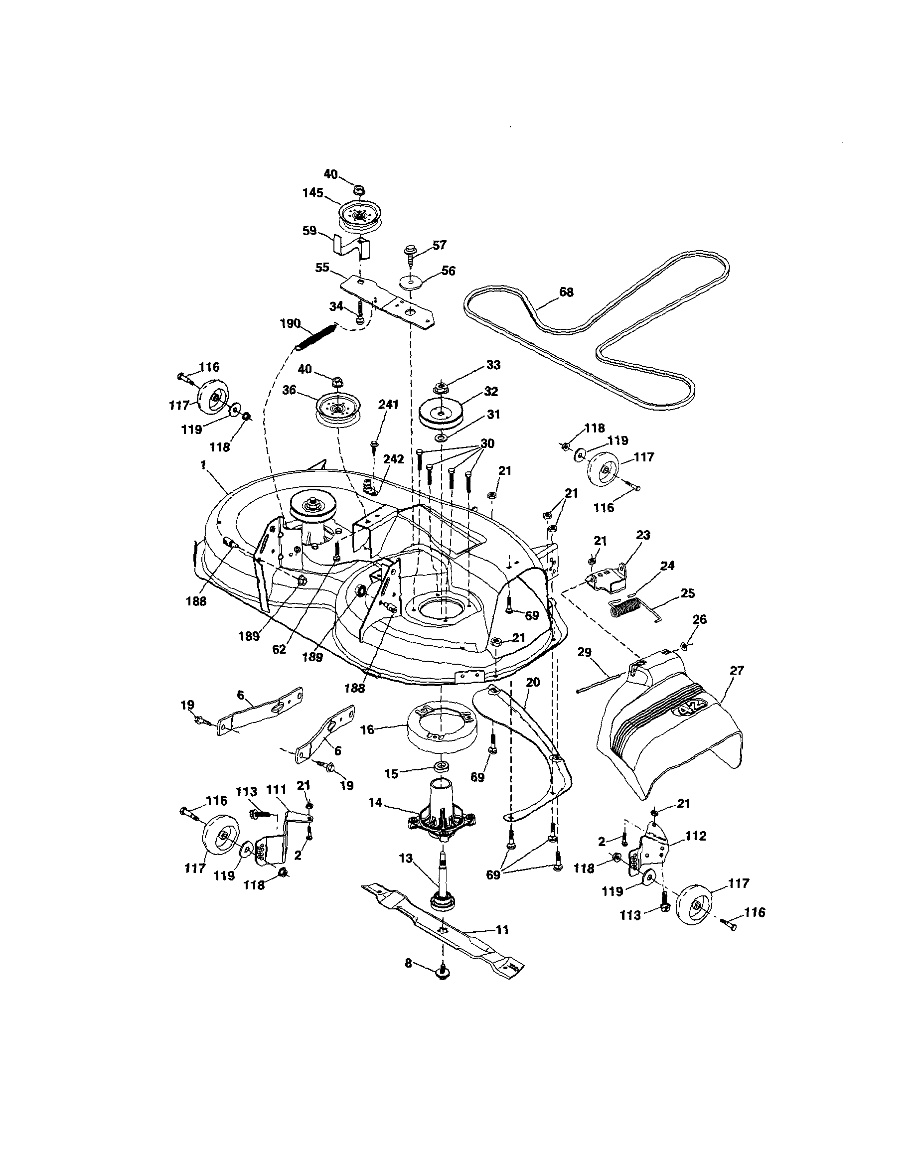 Craftsman 917289700 mower deck diagram