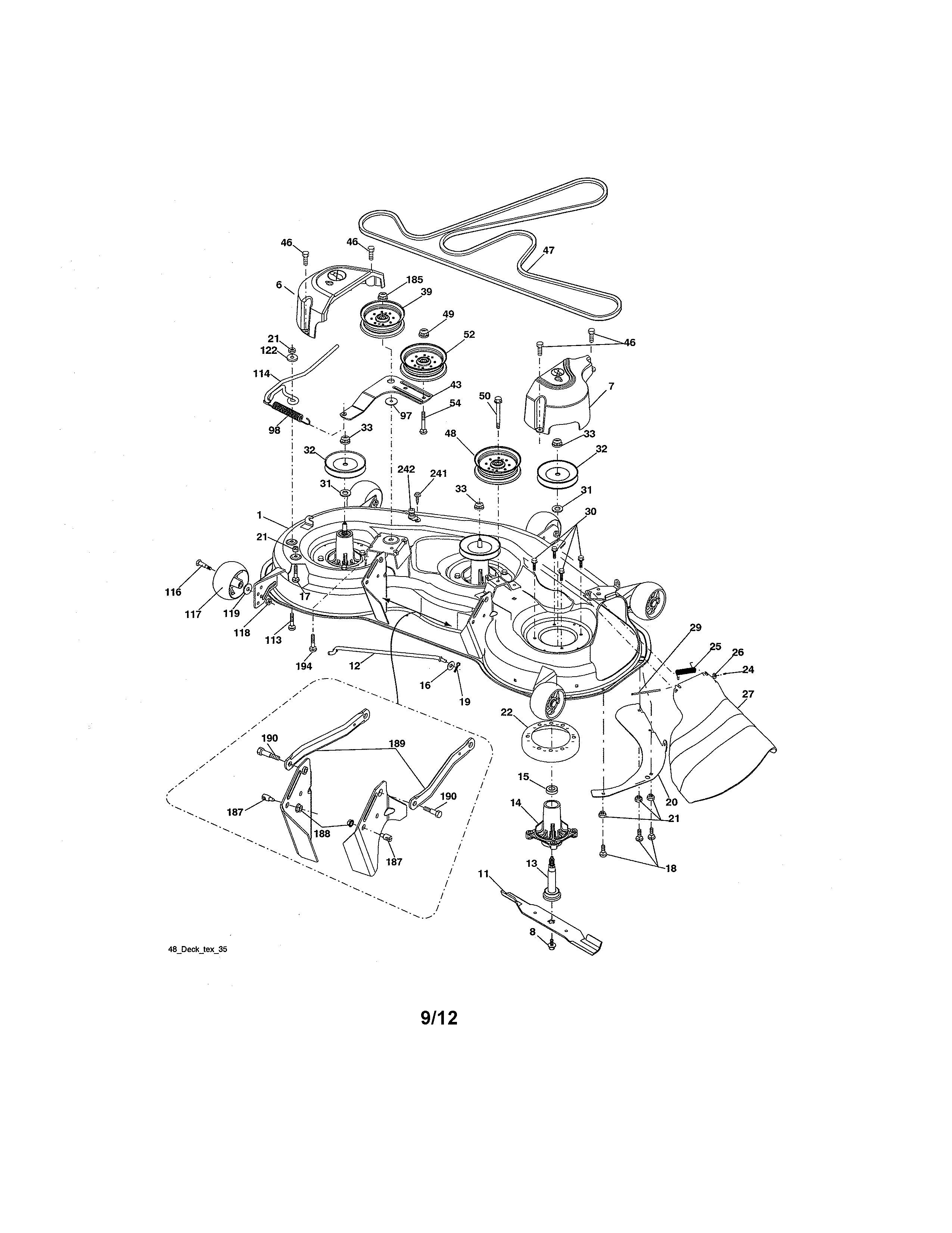 Craftsman 917289720 mower deck diagram