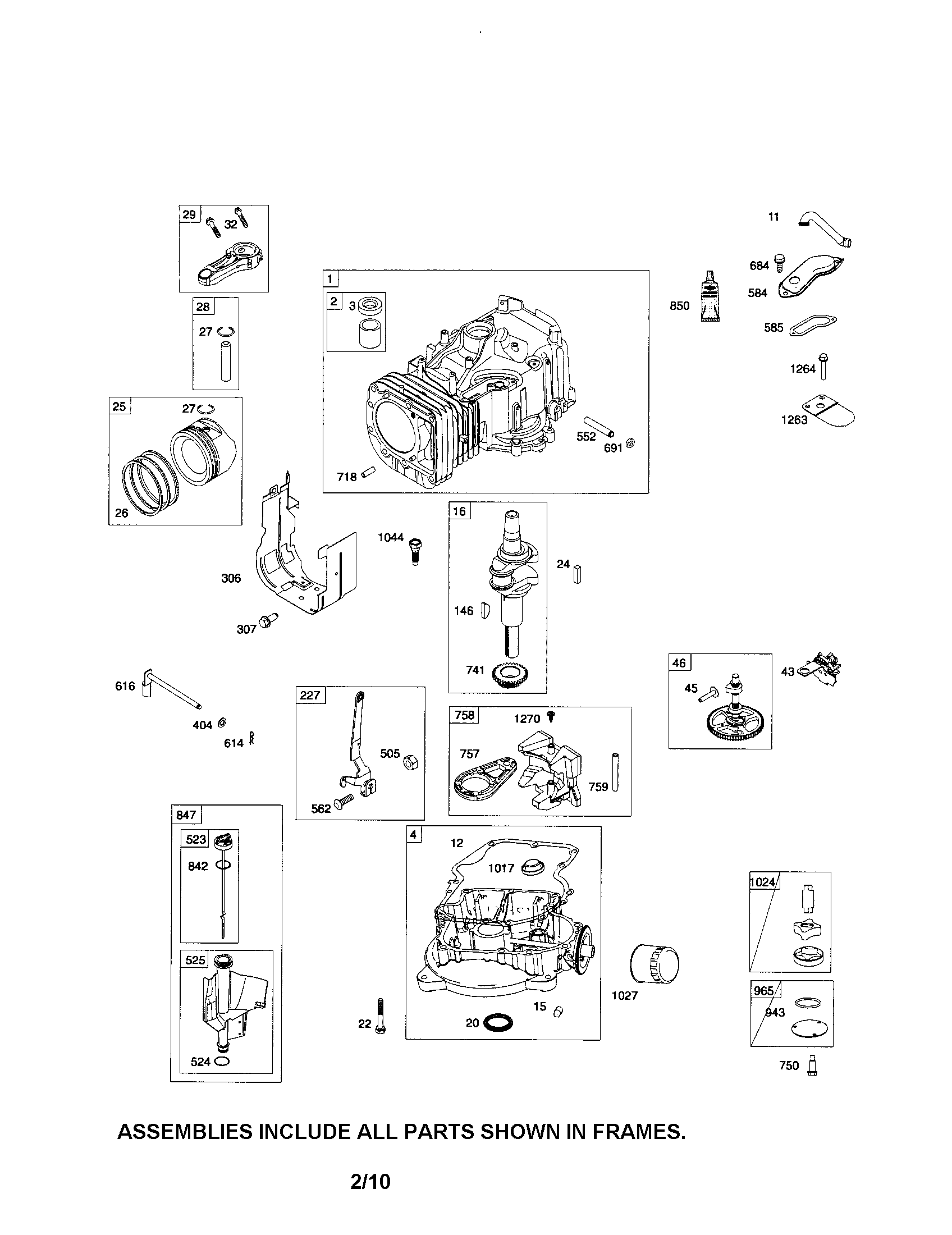 Craftsman 247289020 cylinder/crankshaft/crankcase diagram