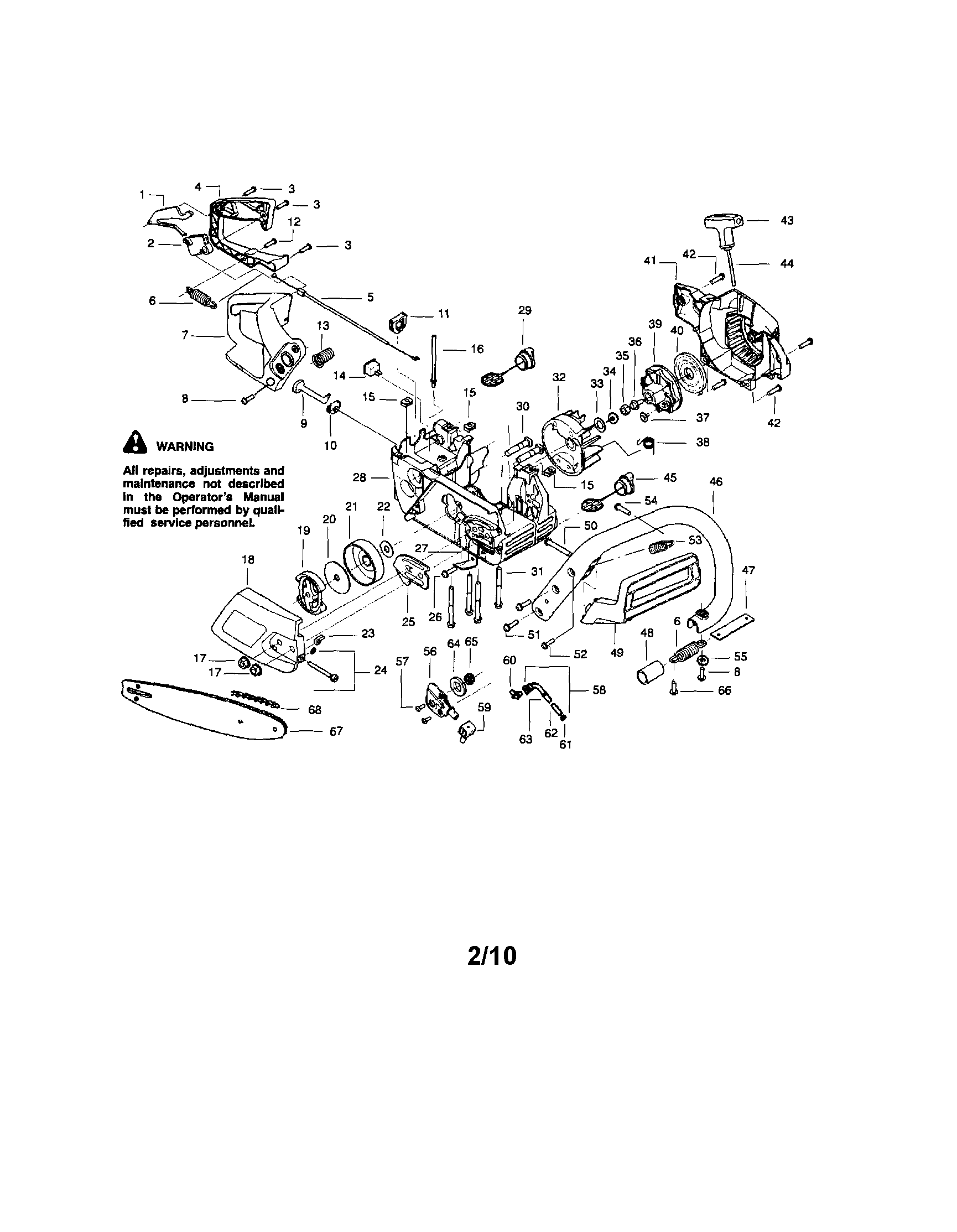 Craftsman 358351082 chassis/bar/handle diagram