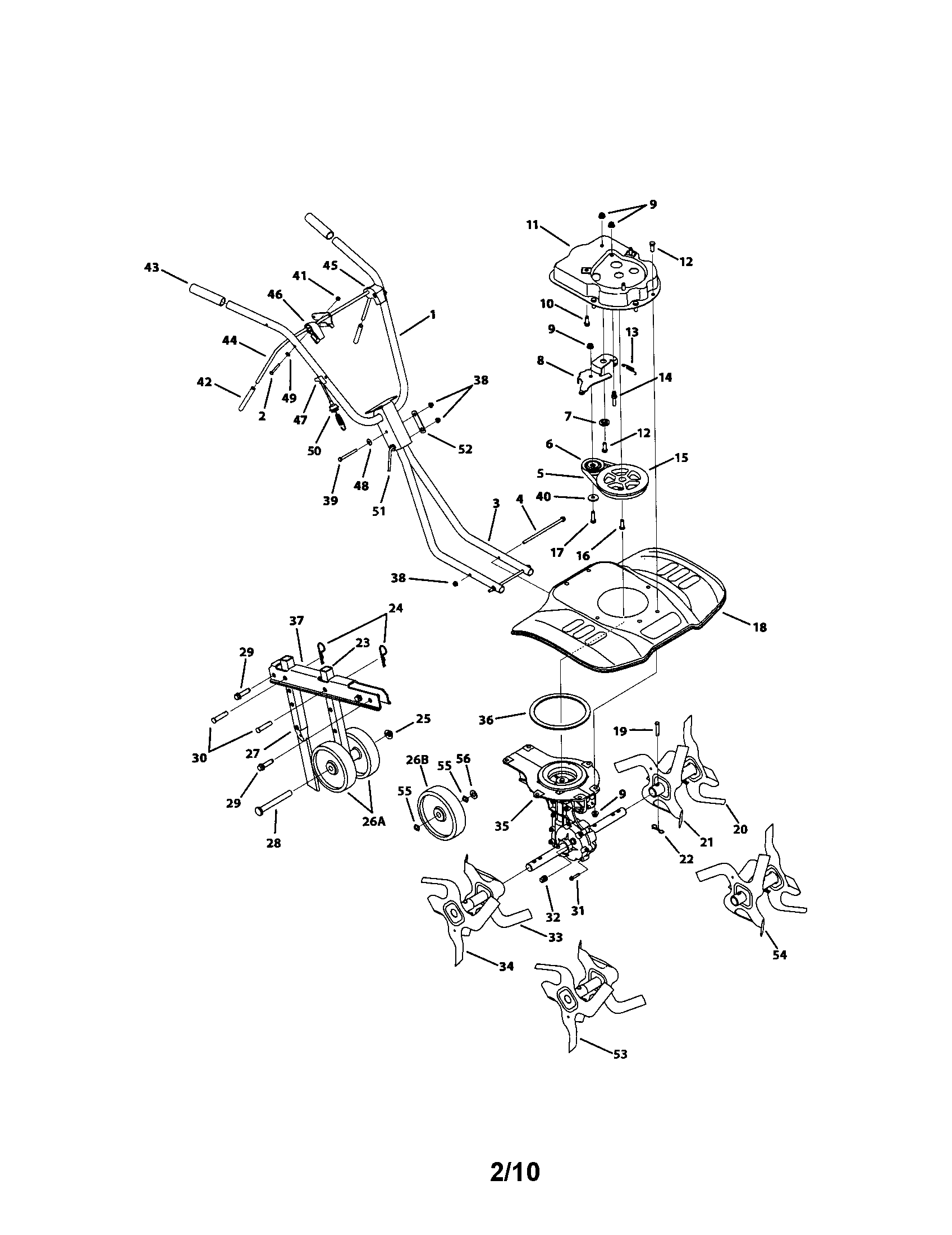 MTD 21B-240R200 tiller diagram
