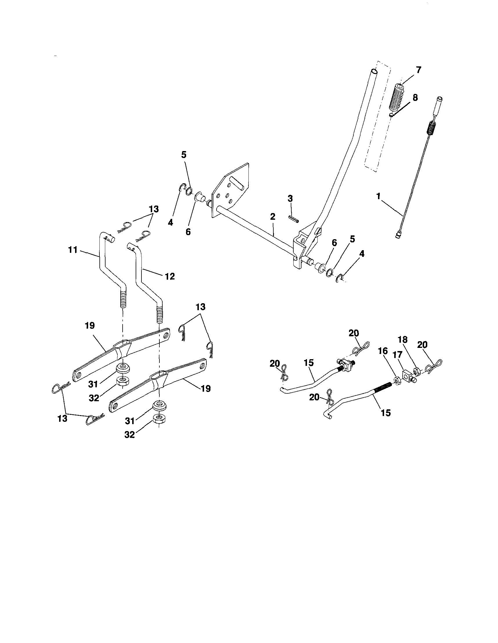 Craftsman 917254181 mower lift diagram