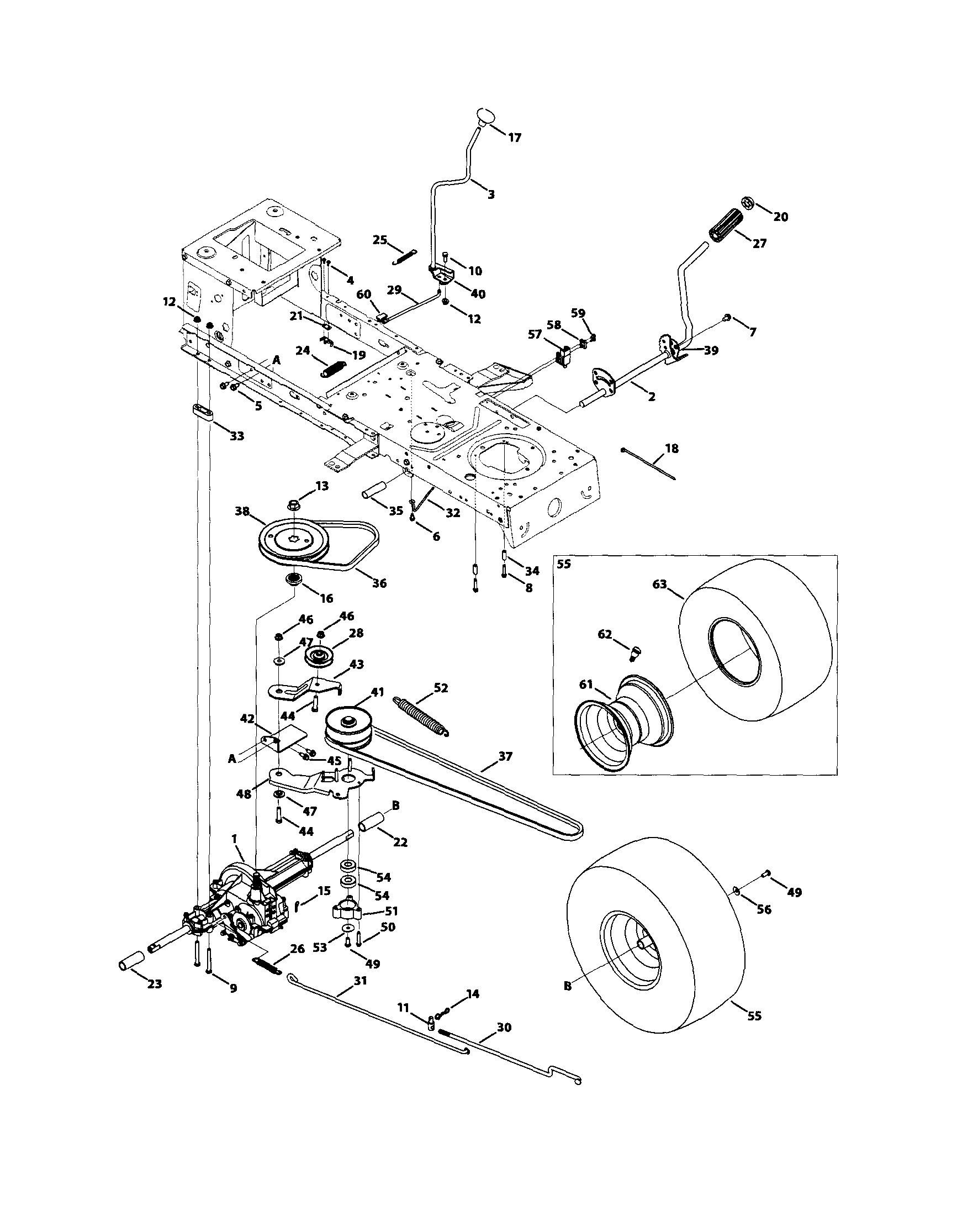 MTD 13AC762F000 transmission diagram