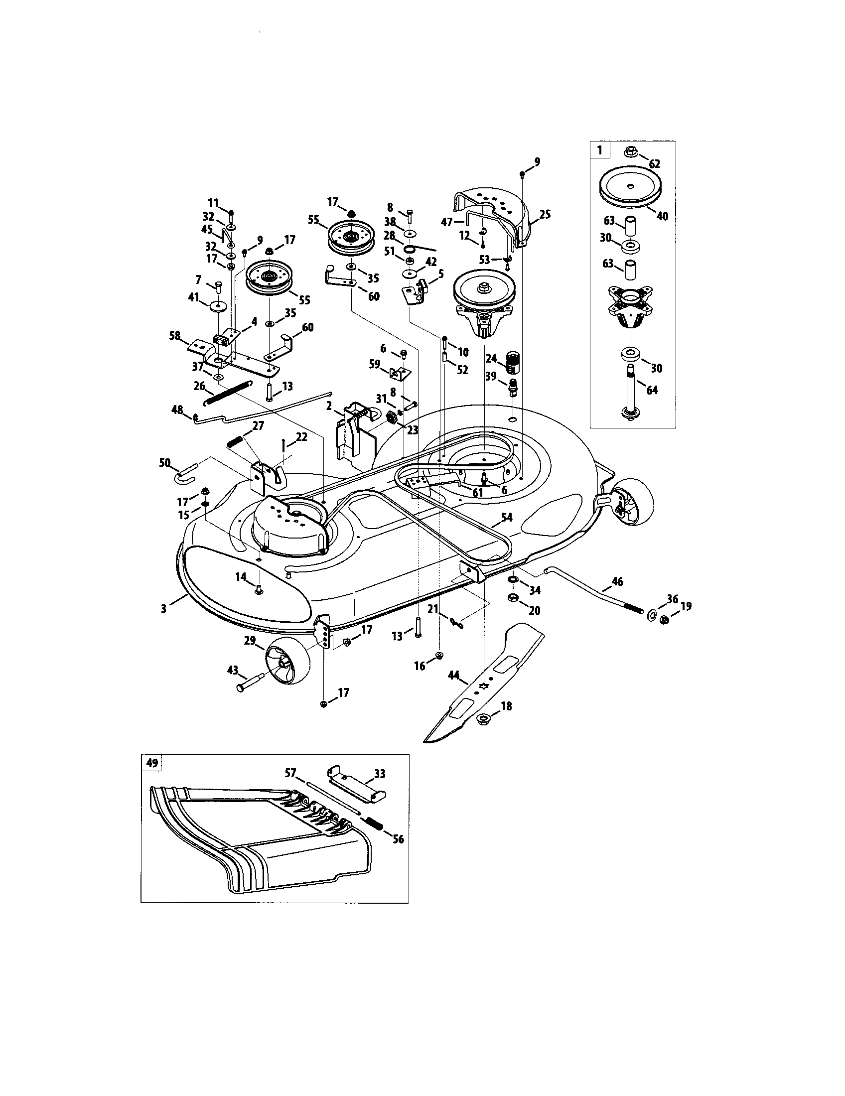 MTD 13AC762F000 46" deck diagram