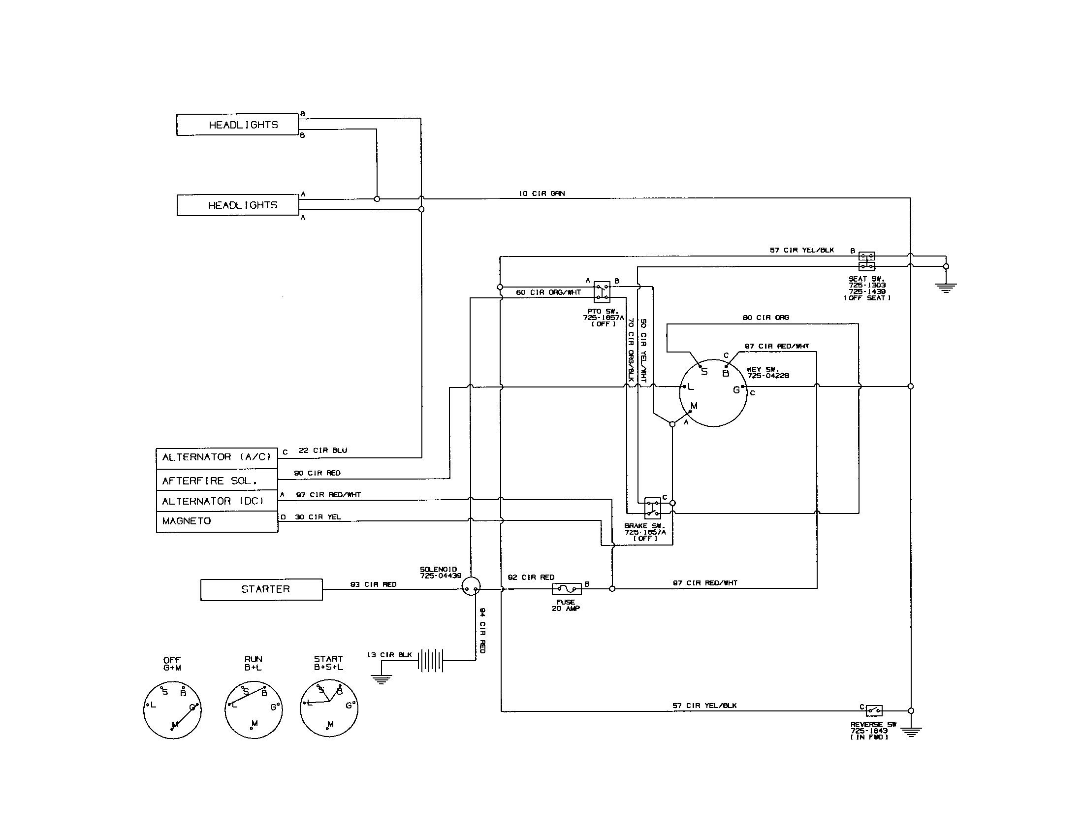 MTD 13AC762F000 wiring harness - 725-045670 diagram
