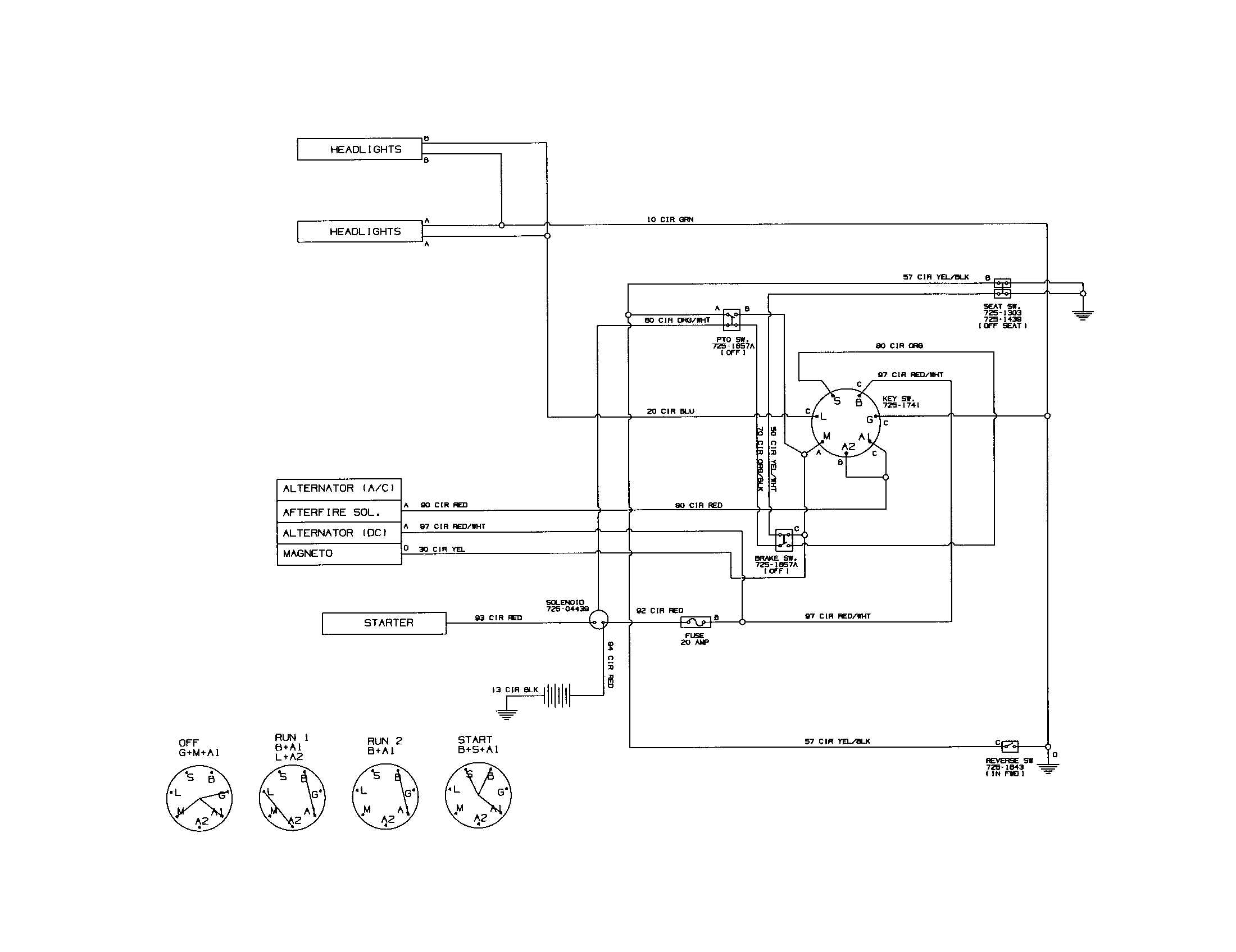 MTD 13AC762F000 wiring harness - 725-04481 diagram