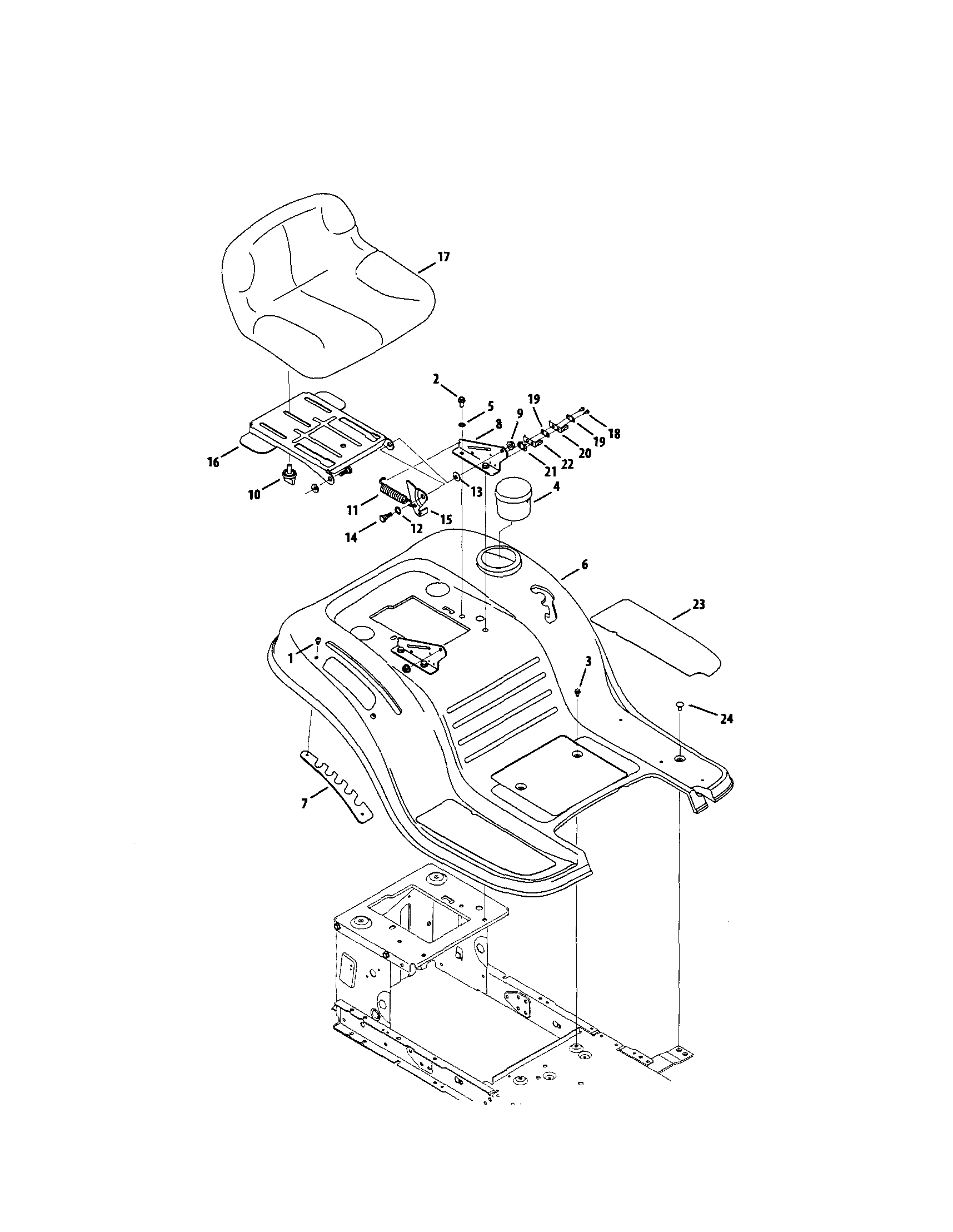 MTD 13AN771S299 seat diagram