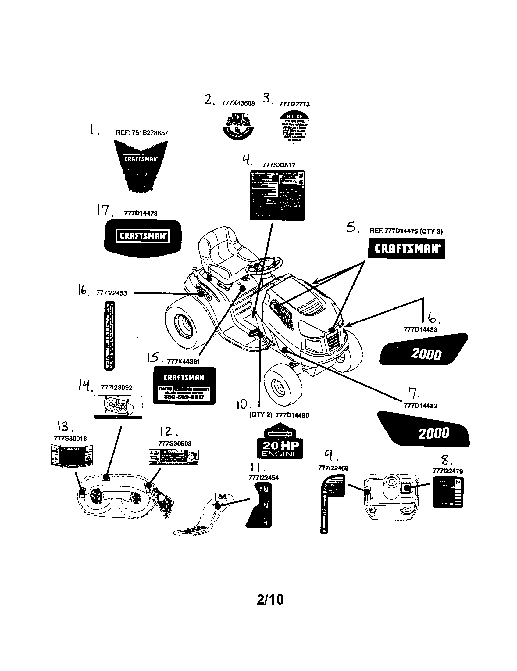 MTD 13AL78SS299 decals diagram