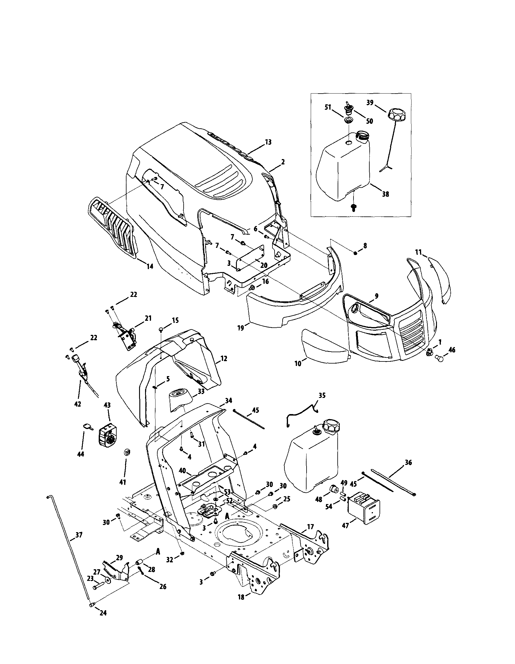 MTD 13AL78SS299 hood diagram