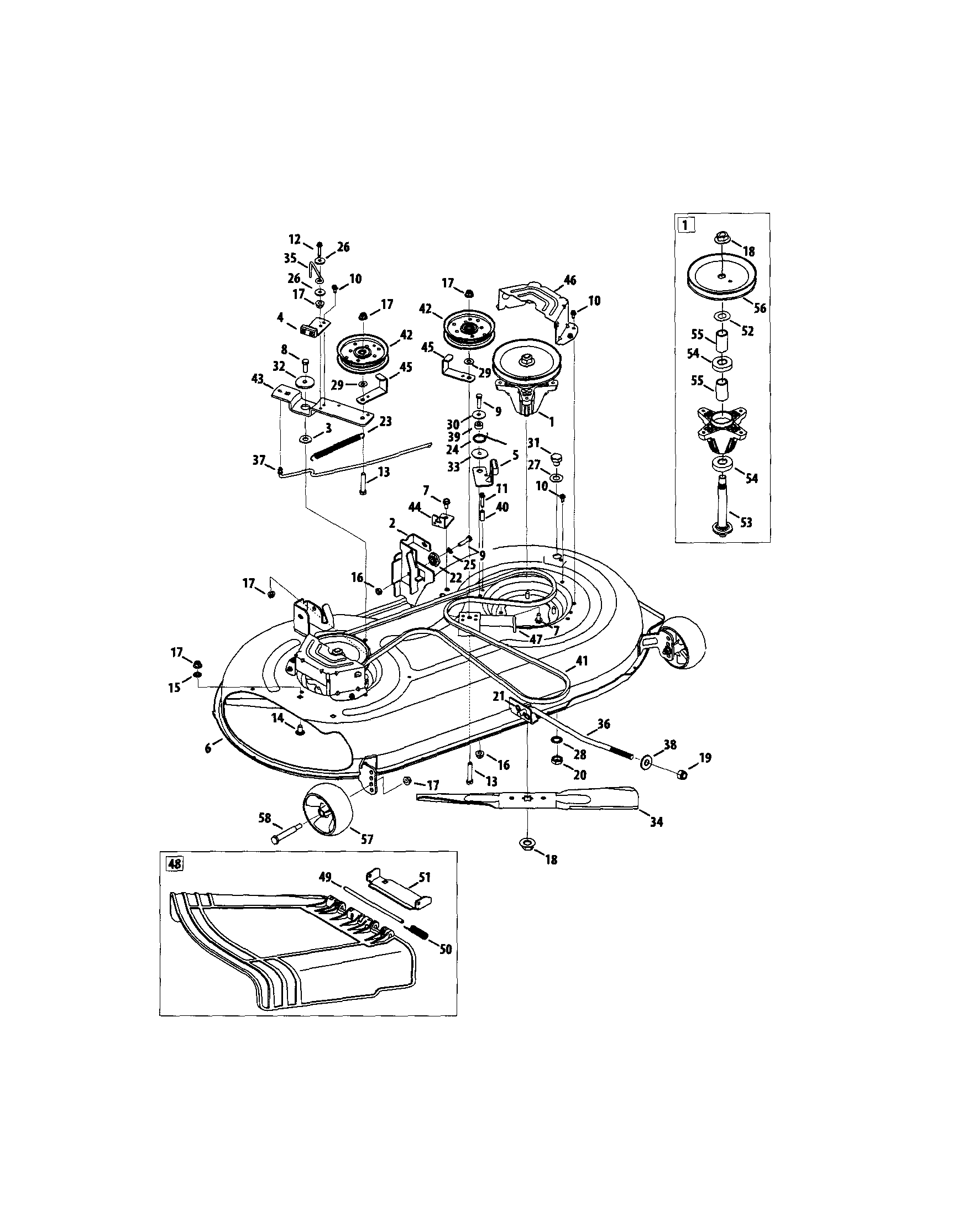 MTD 13AL78SS299 deck/spindle pulley diagram