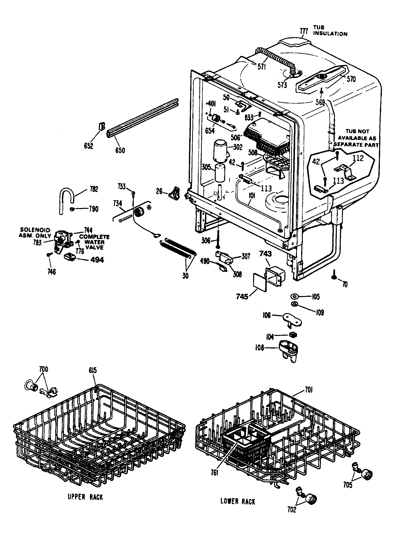 GE GSD800T-55BA body/racks diagram