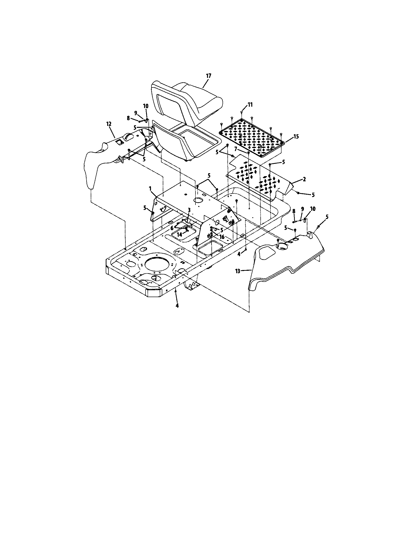 Cub Cadet RZT SERIES operator's platform (us) diagram