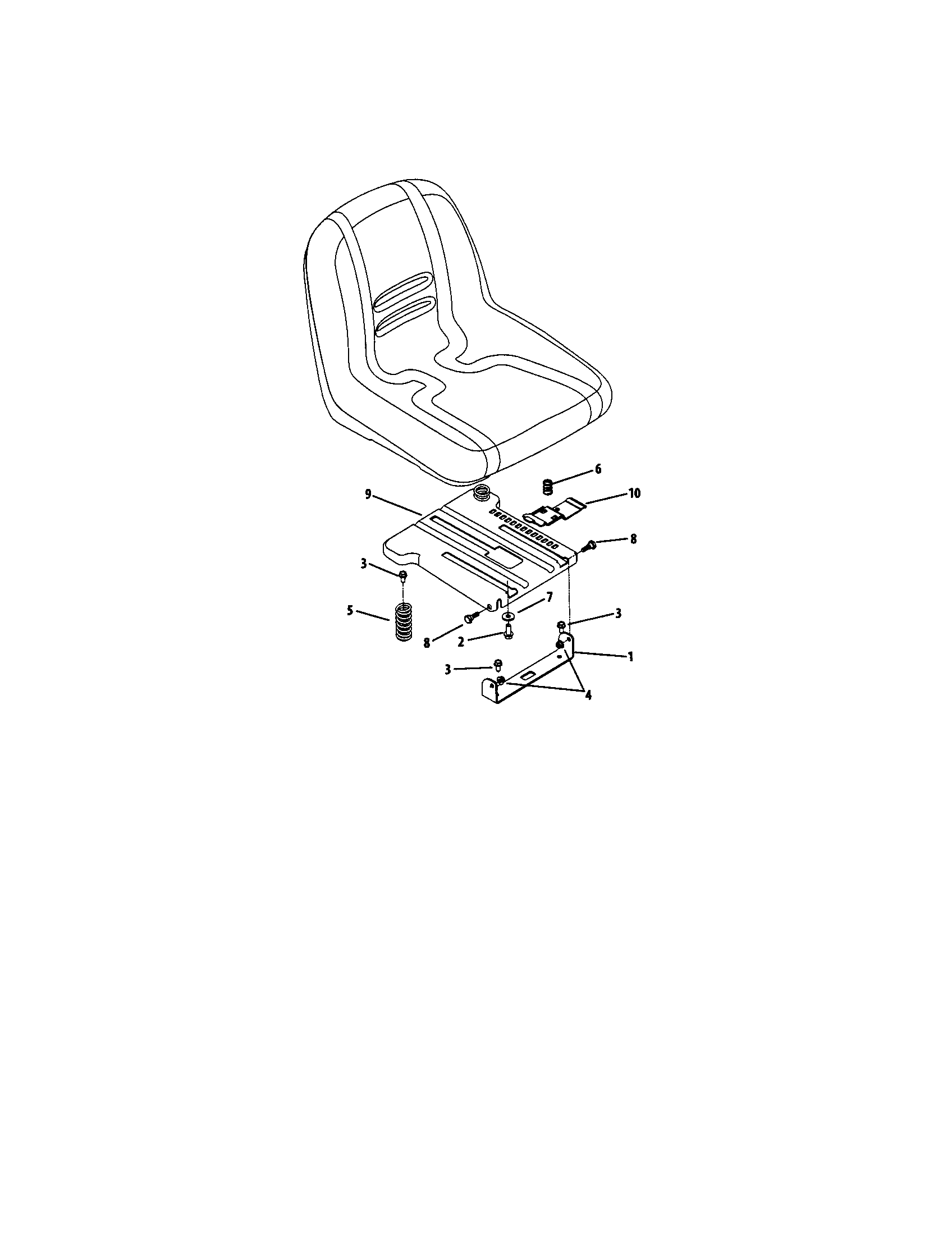 Cub Cadet RZT SERIES seat adjustment diagram