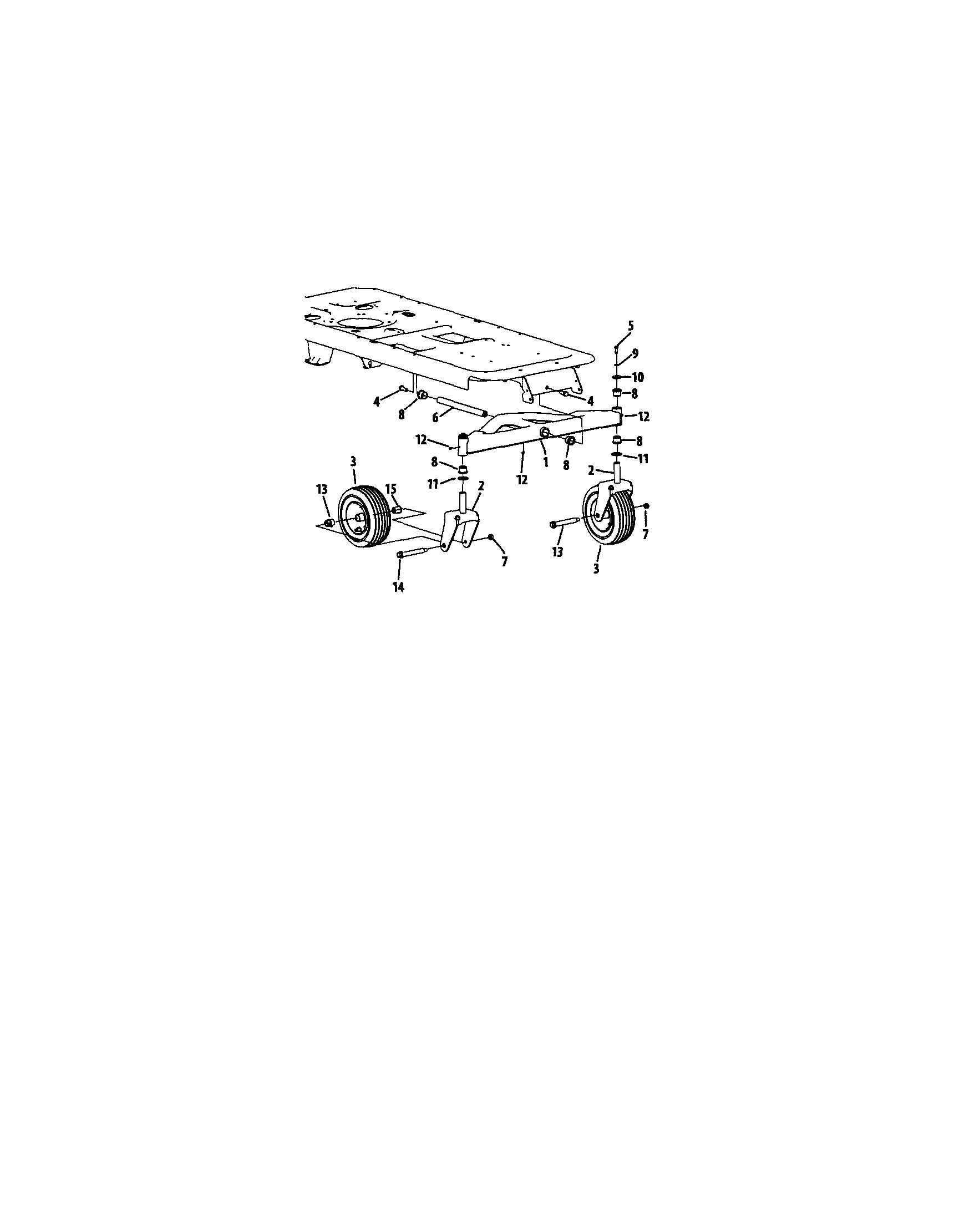 Cub Cadet RZT SERIES front axle, 42" decks diagram