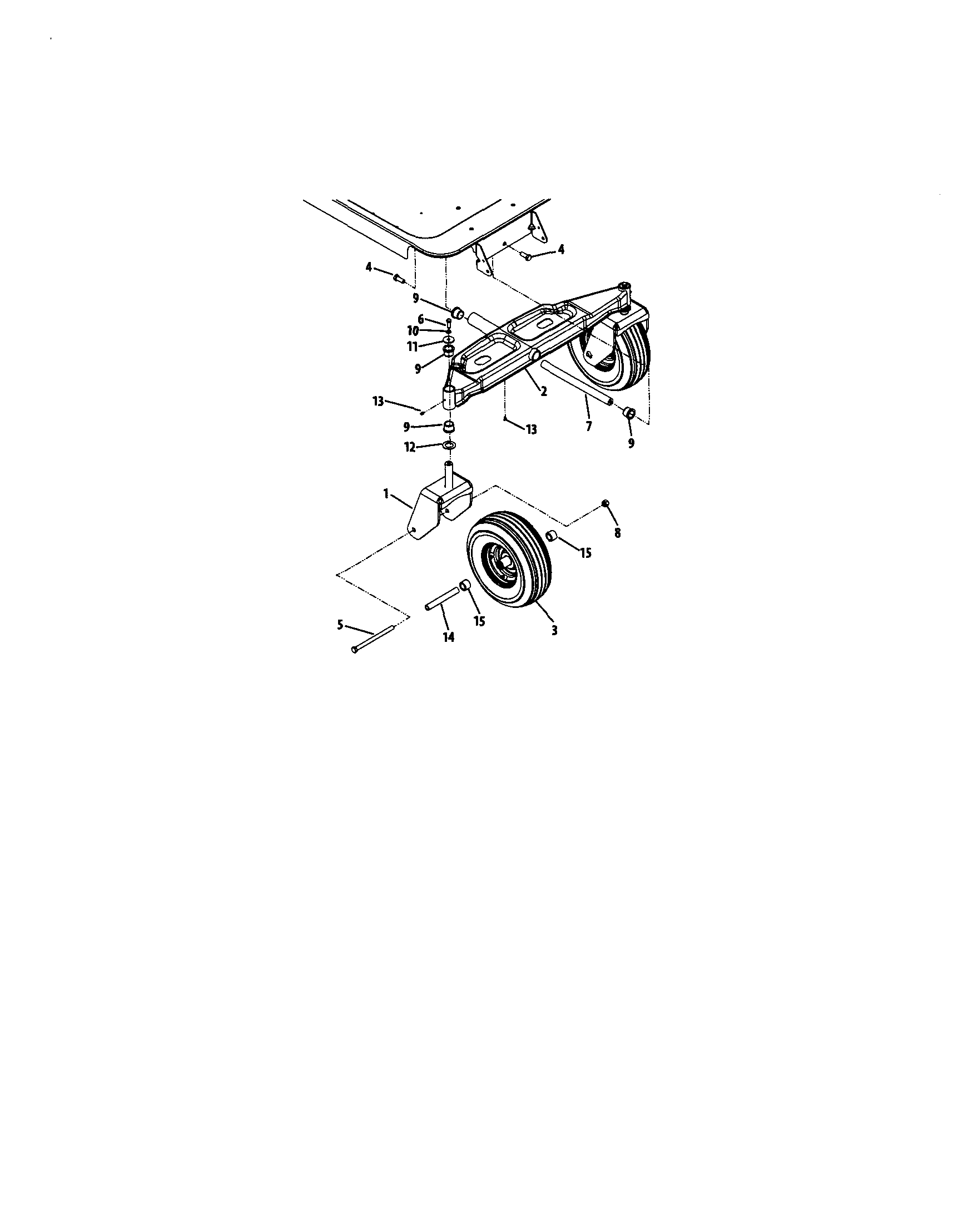Cub Cadet RZT SERIES front axle, 50" & 54" decks diagram