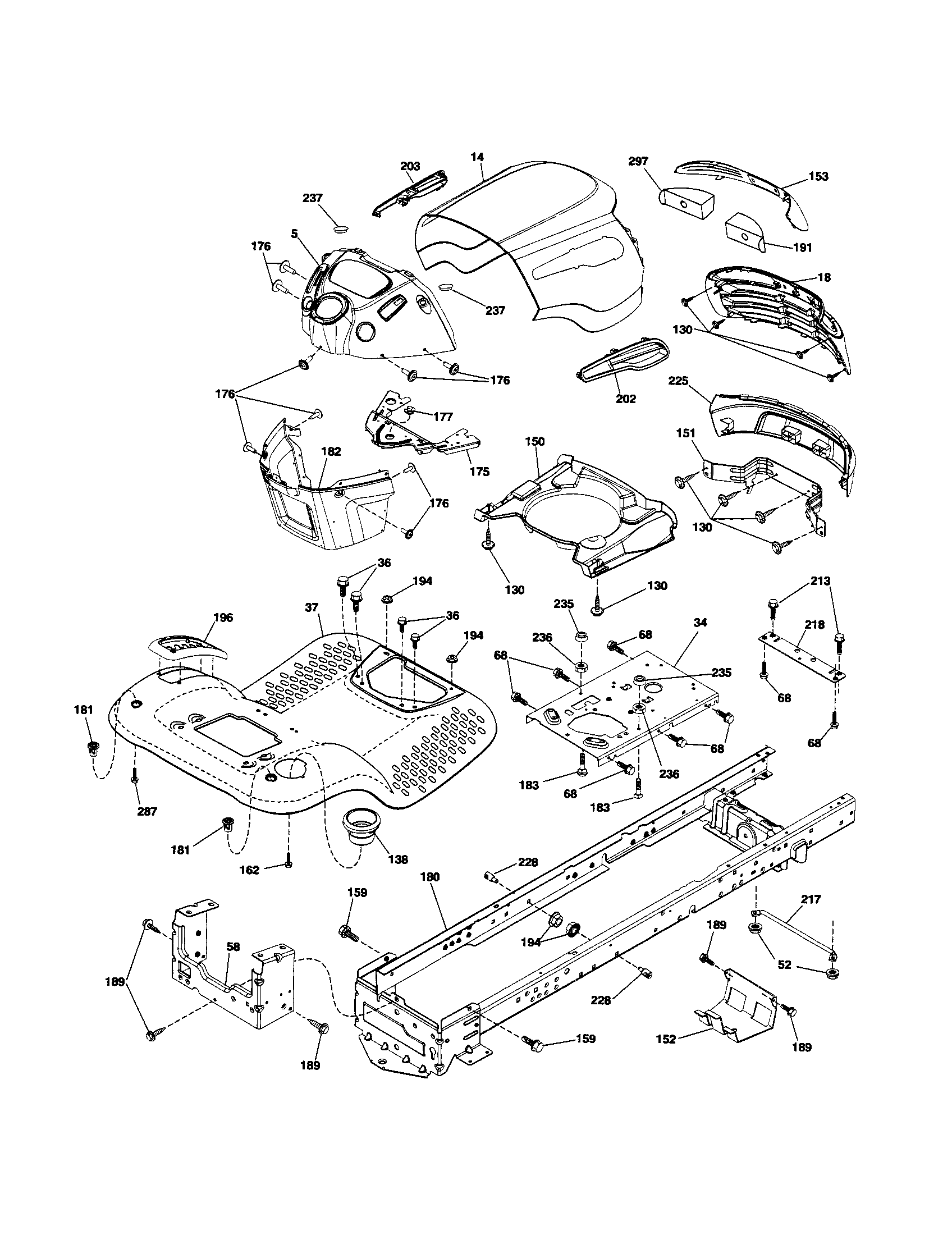 Snapper 2167519B (7800174) chassis diagram