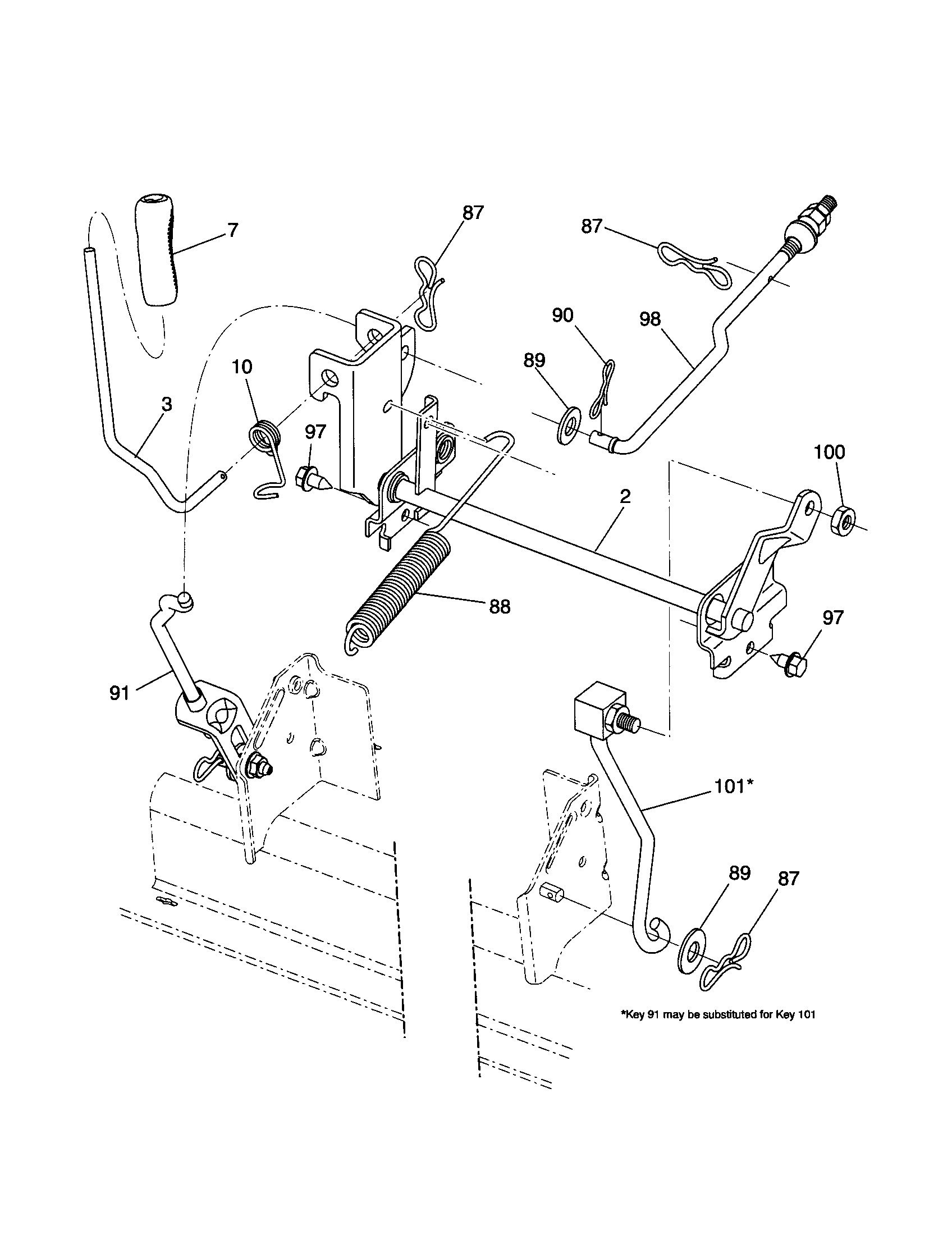 Snapper 2167519B (7800174) lift diagram