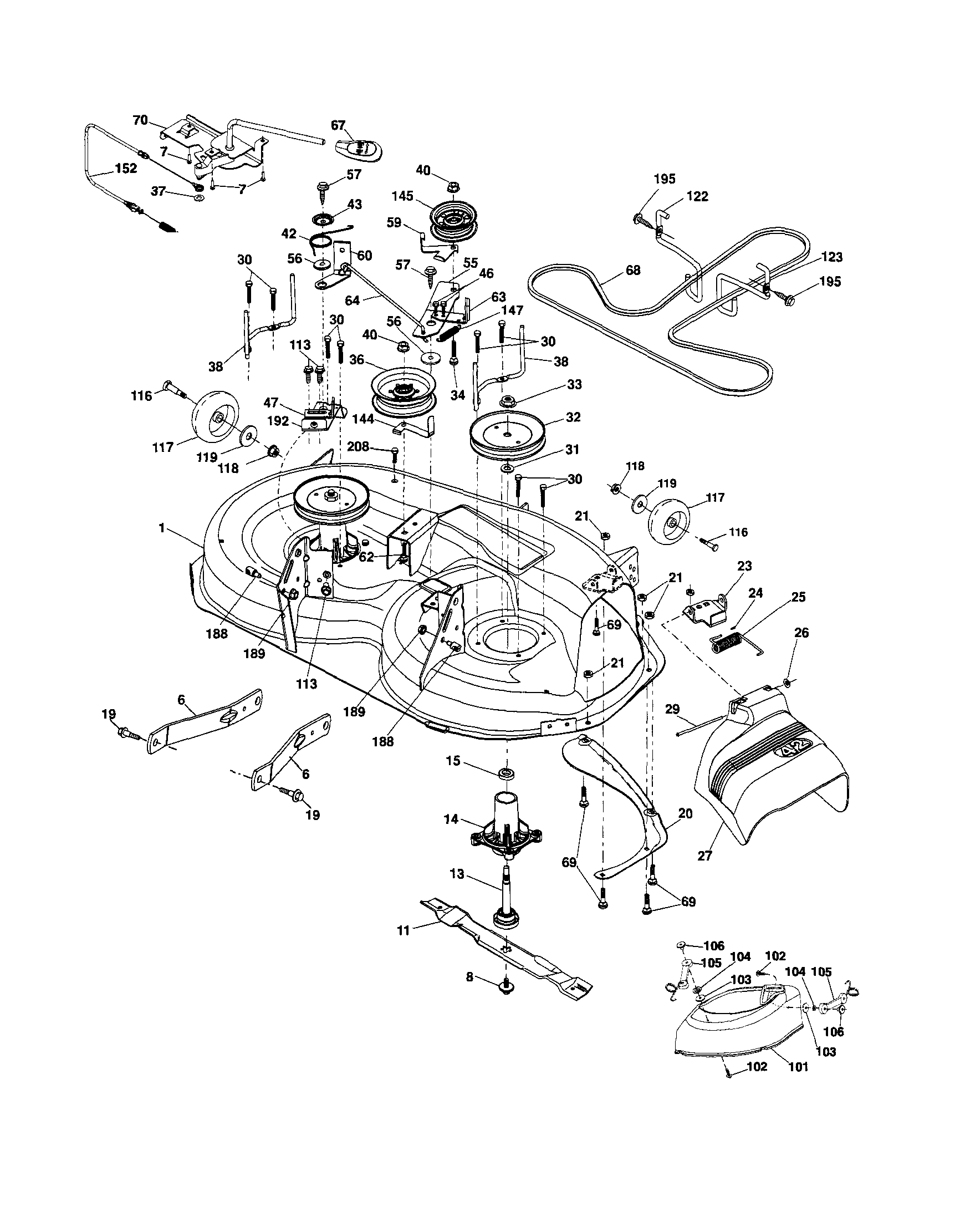 Craftsman 917253792 mower deck diagram
