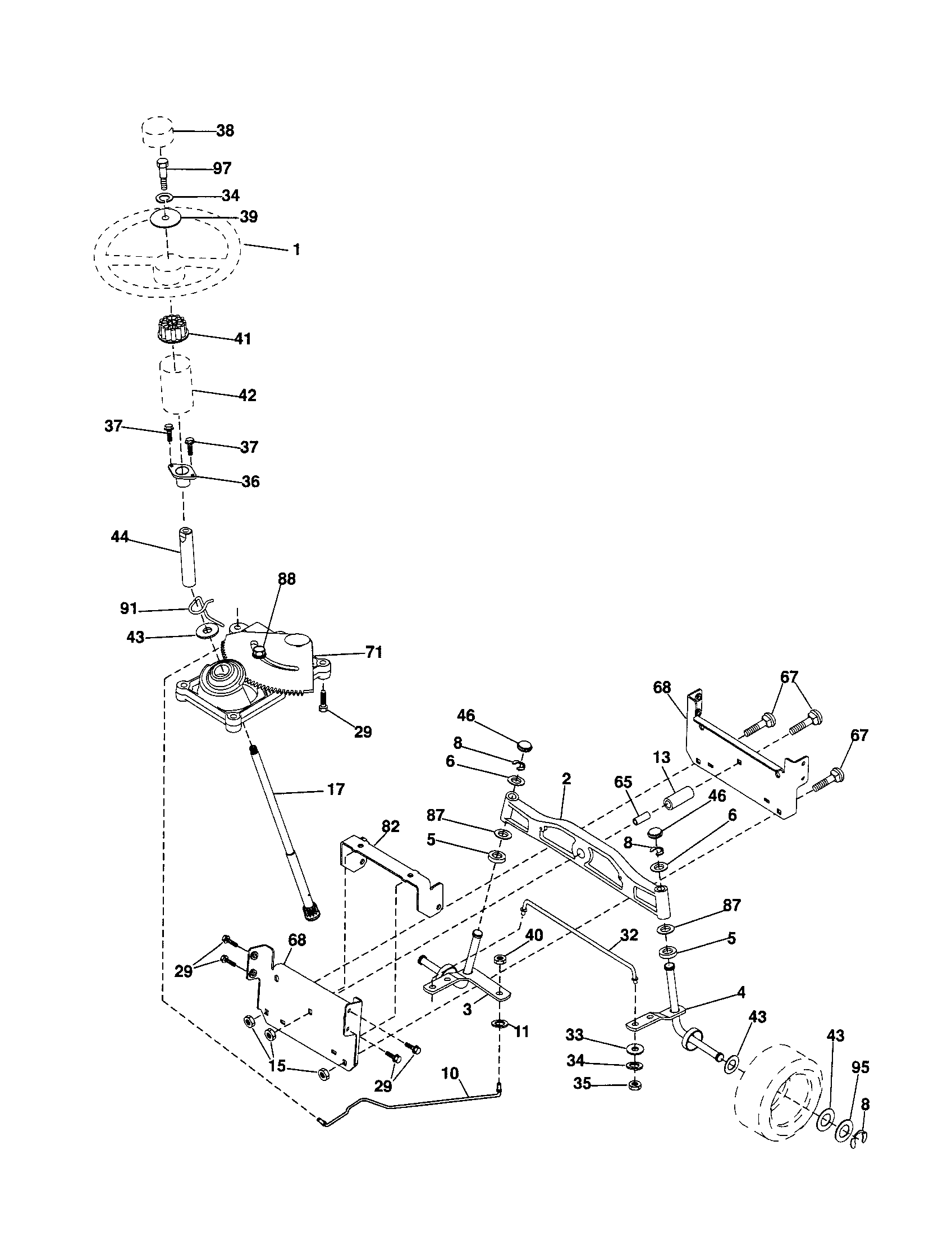 Craftsman 917254211 steering diagram
