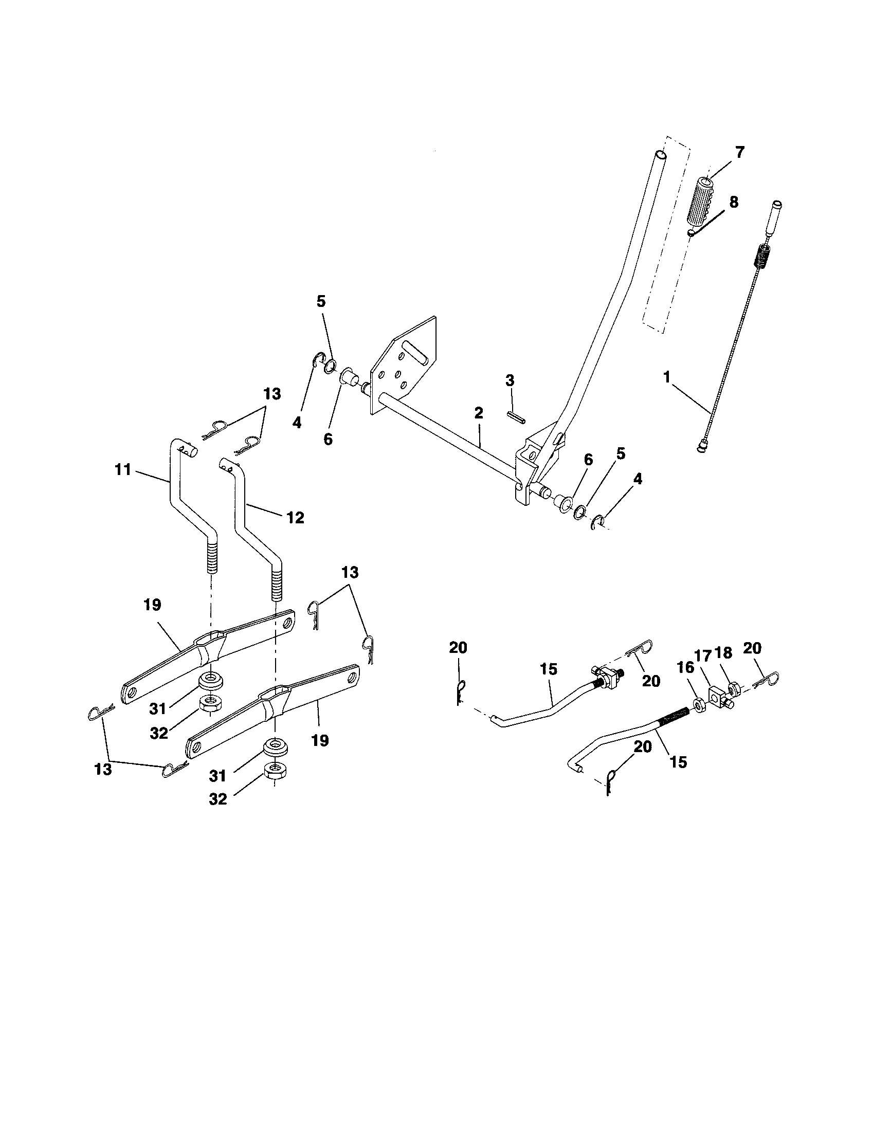 Craftsman 917254211 mower lift diagram