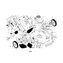 Craftsman 917254470 engine/handle/wheels diagram