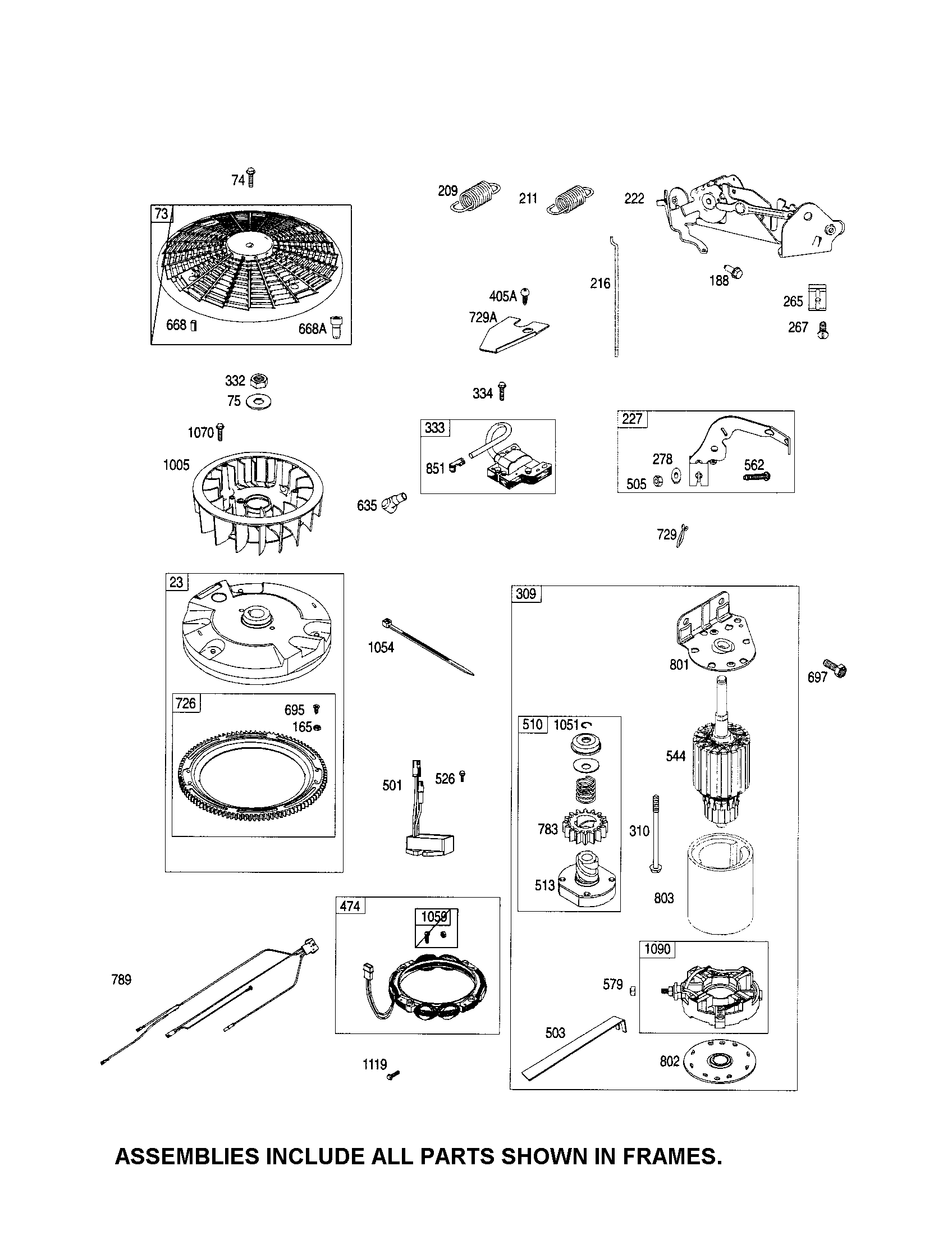 Craftsman 247289800 motor-starter/flywheel diagram