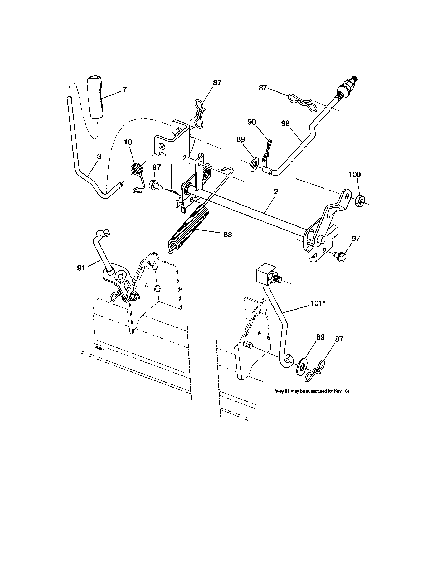 Craftsman 917253630 mower lift diagram