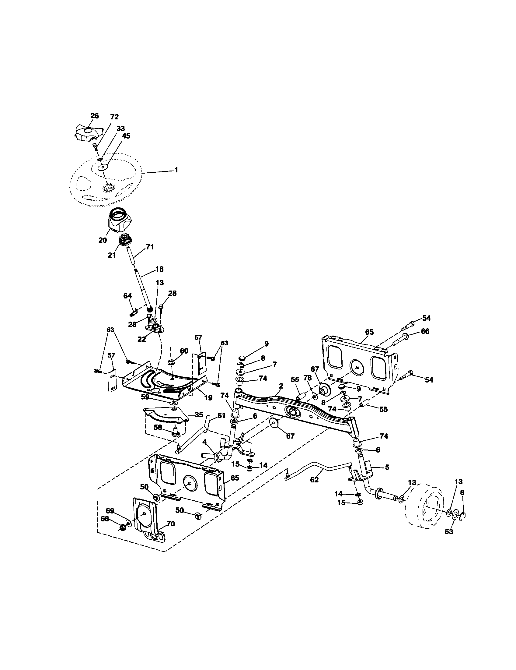 Craftsman 917253640 steering diagram