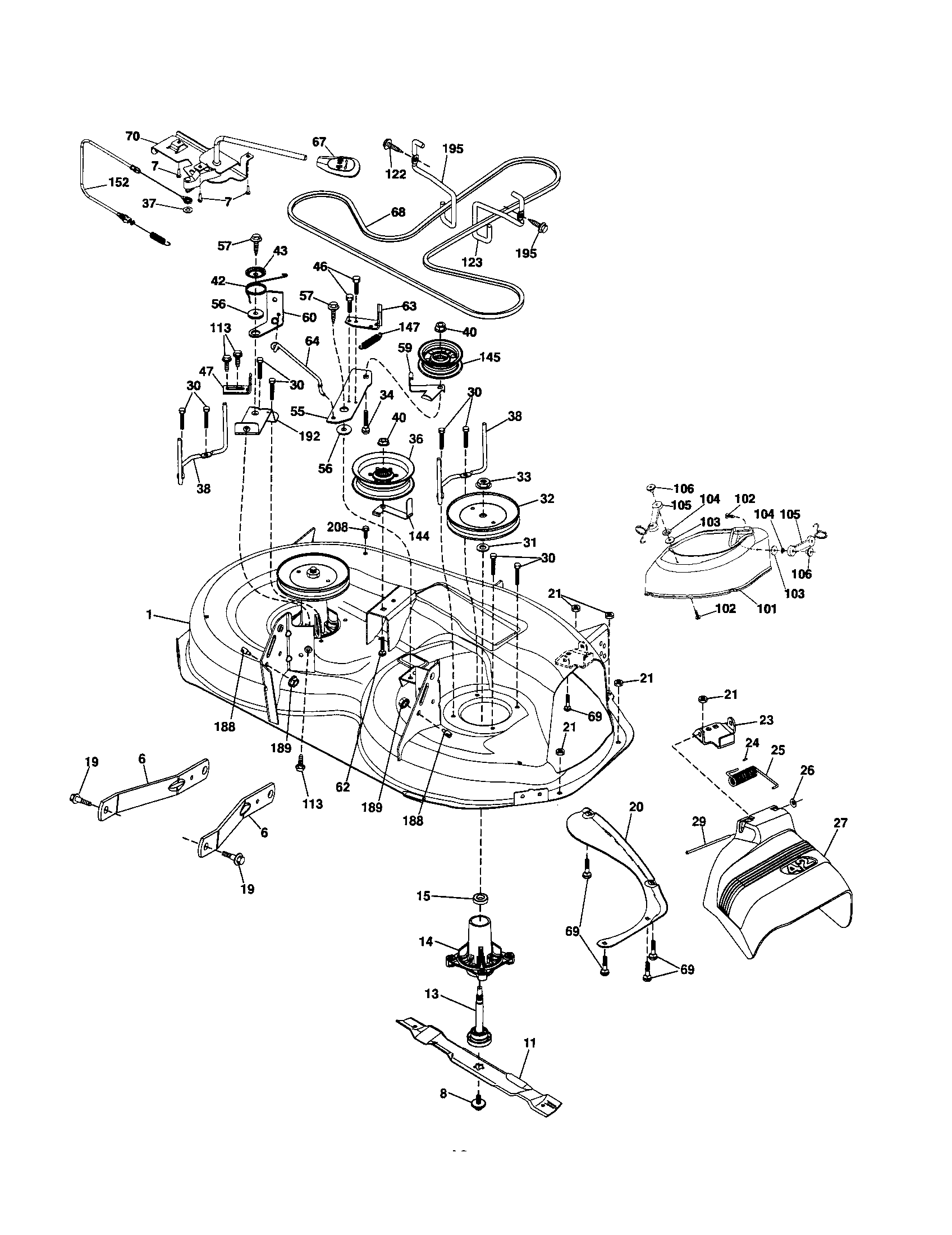 Craftsman 917253640 mower deck diagram