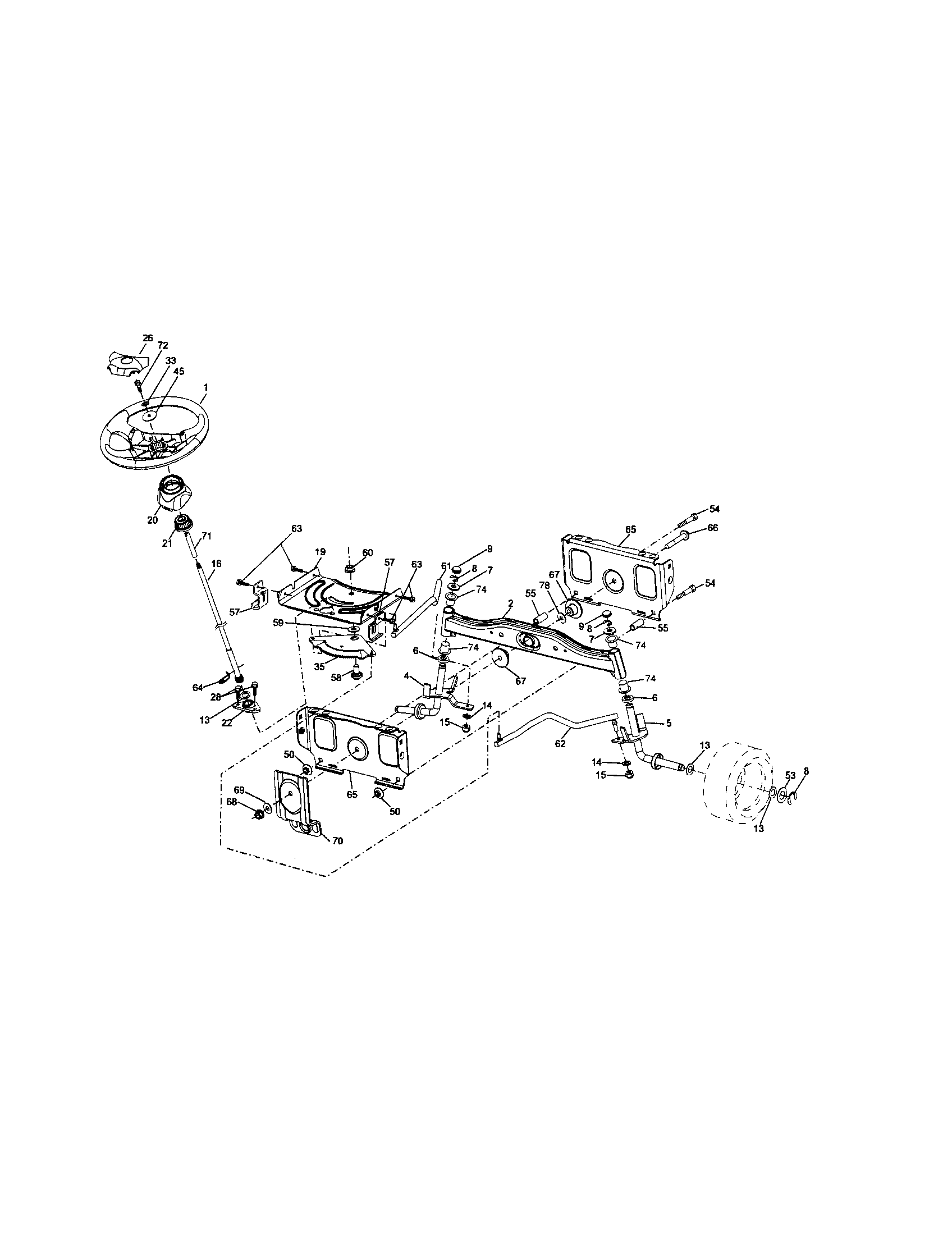 Craftsman 917253650 steering diagram